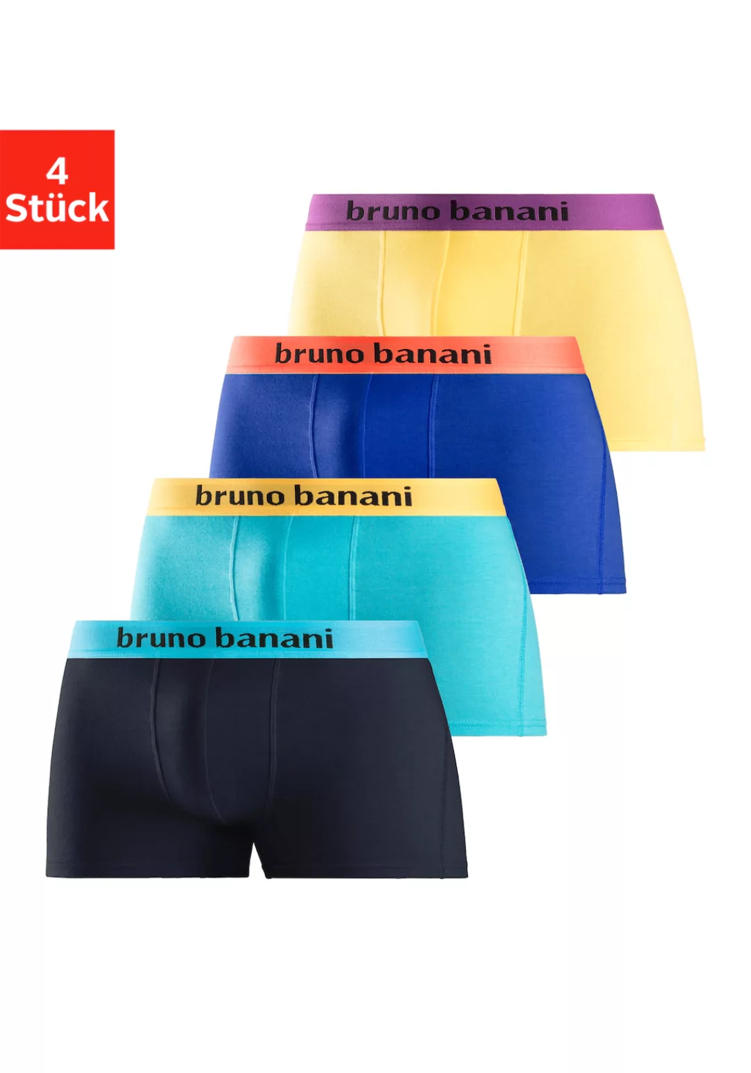 Bruno Banani Boxer "Boxershorts für Herren", (Packung, 4 St.), mit farbigen günstig online kaufen