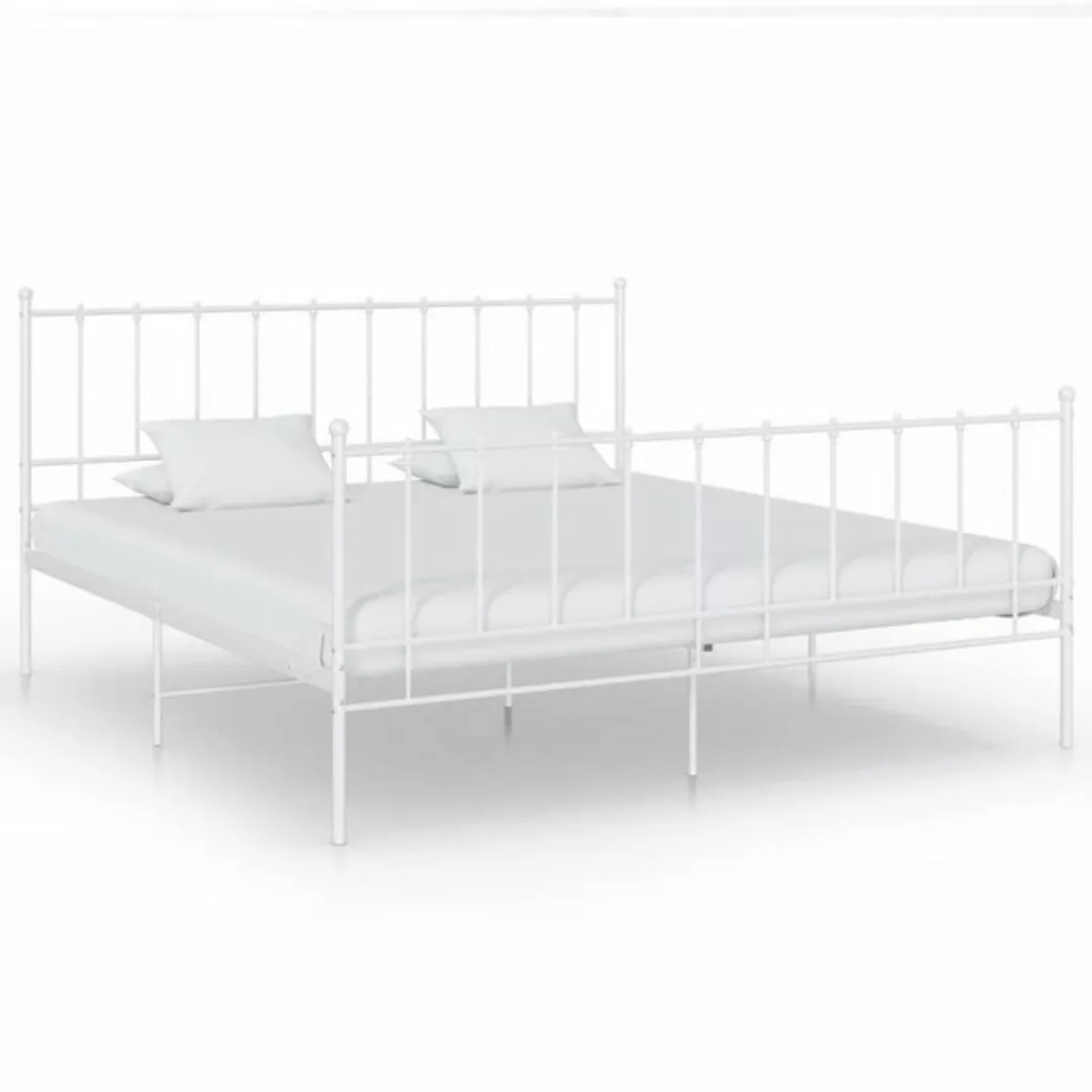 furnicato Bettgestell Bett Weiß Metall 180x200 cm günstig online kaufen