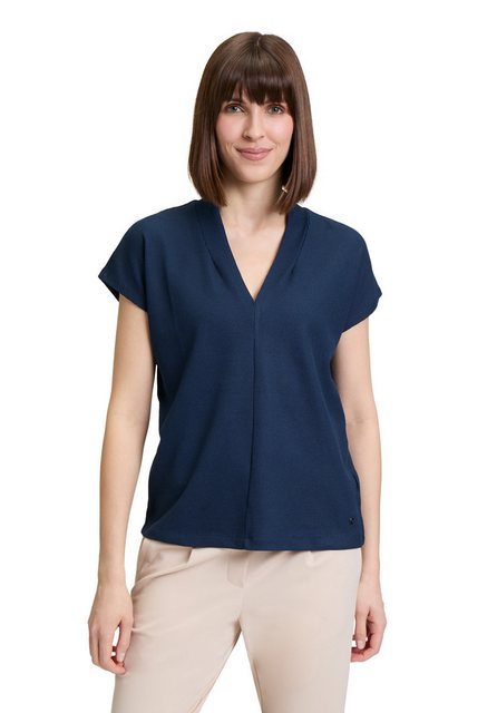 Betty&Co Kurzarmshirt Betty & Co Casual-Shirt mit V-Ausschnitt (1-tlg) Stru günstig online kaufen