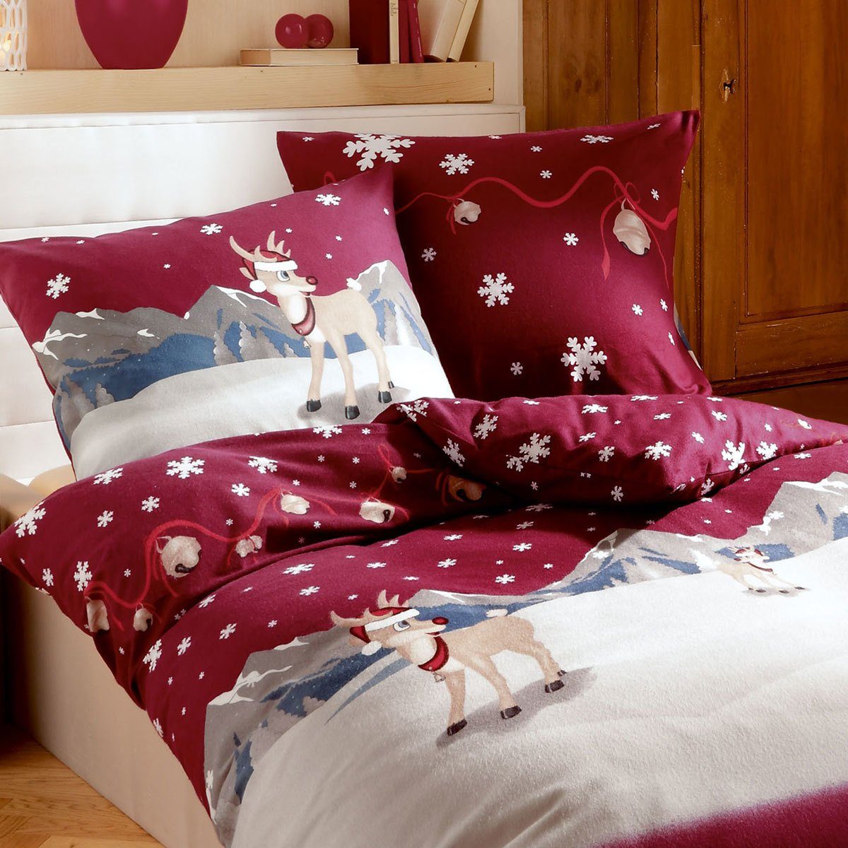 TRAUMSCHLAF Bettwäsche Winterwonderland, Biber, 2 teilig, günstig online kaufen