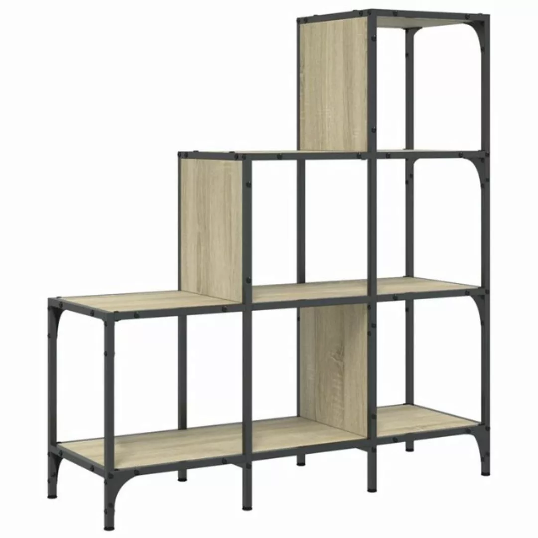 vidaXL Bücherregal Bücherregal Sonoma Eiche 92x30x102 cm Spanplatte und Met günstig online kaufen