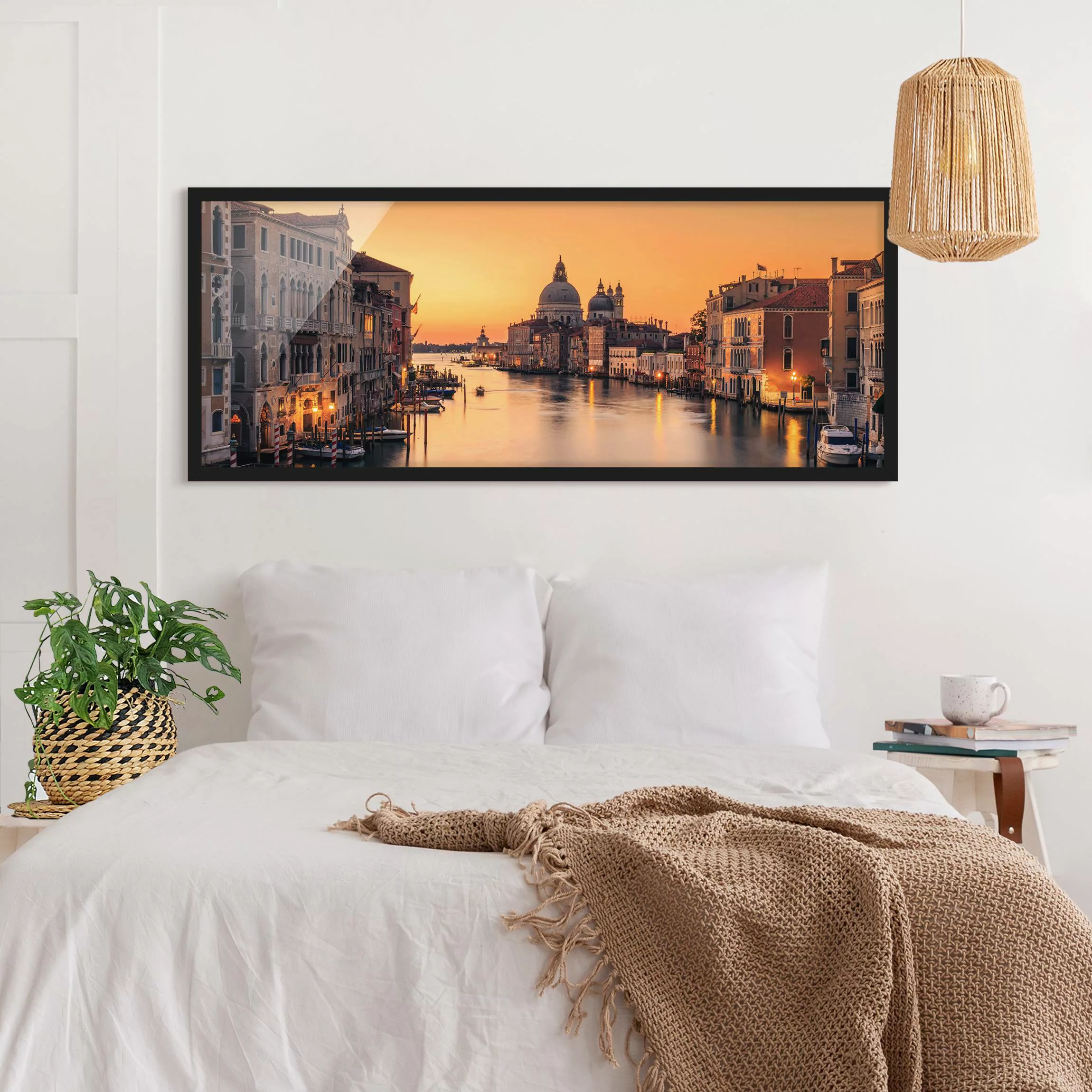 Bild mit Rahmen Architektur & Skyline - Panorama Goldenes Venedig günstig online kaufen