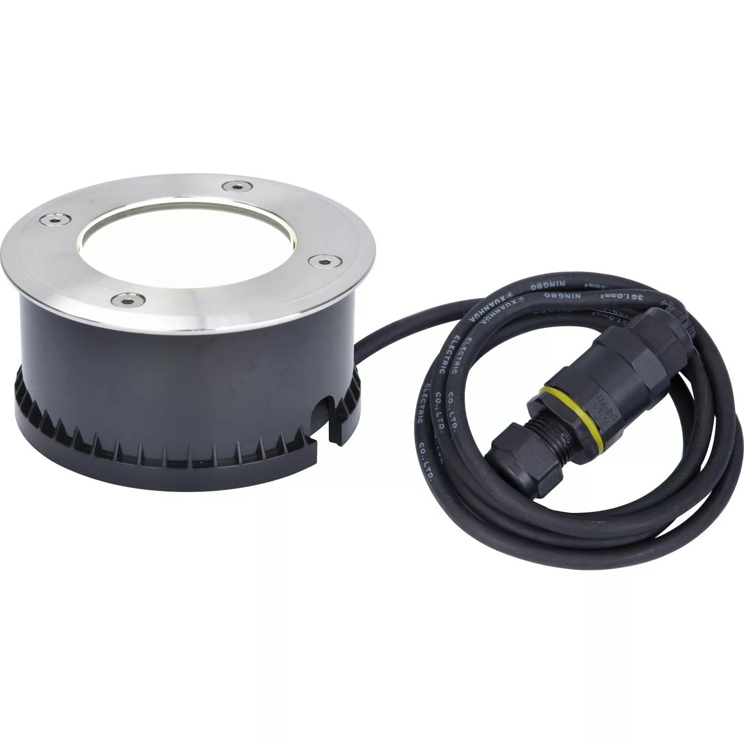 Lutec LED-Bodeneinbauleuchte Cydops 1,5 m Kabel Edelstahl Ø 11 cm x 5,6 cm günstig online kaufen