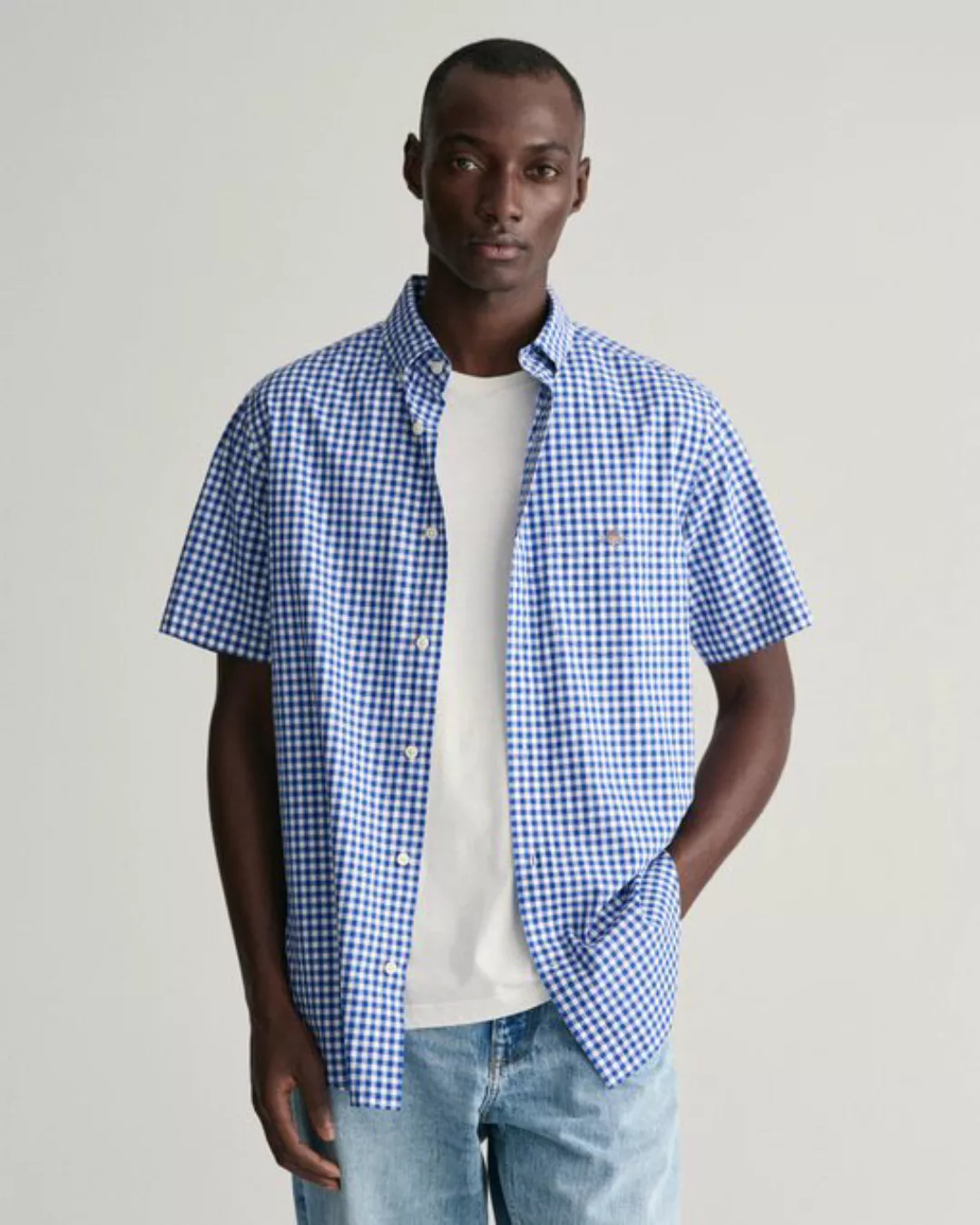 Vichy-Karohemd Button-down-­Kragen GANT blau günstig online kaufen