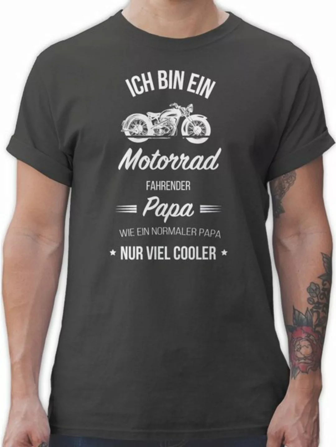Shirtracer T-Shirt Ich bin ein Motorrad fahrender Papa Vatertag Geschenk fü günstig online kaufen