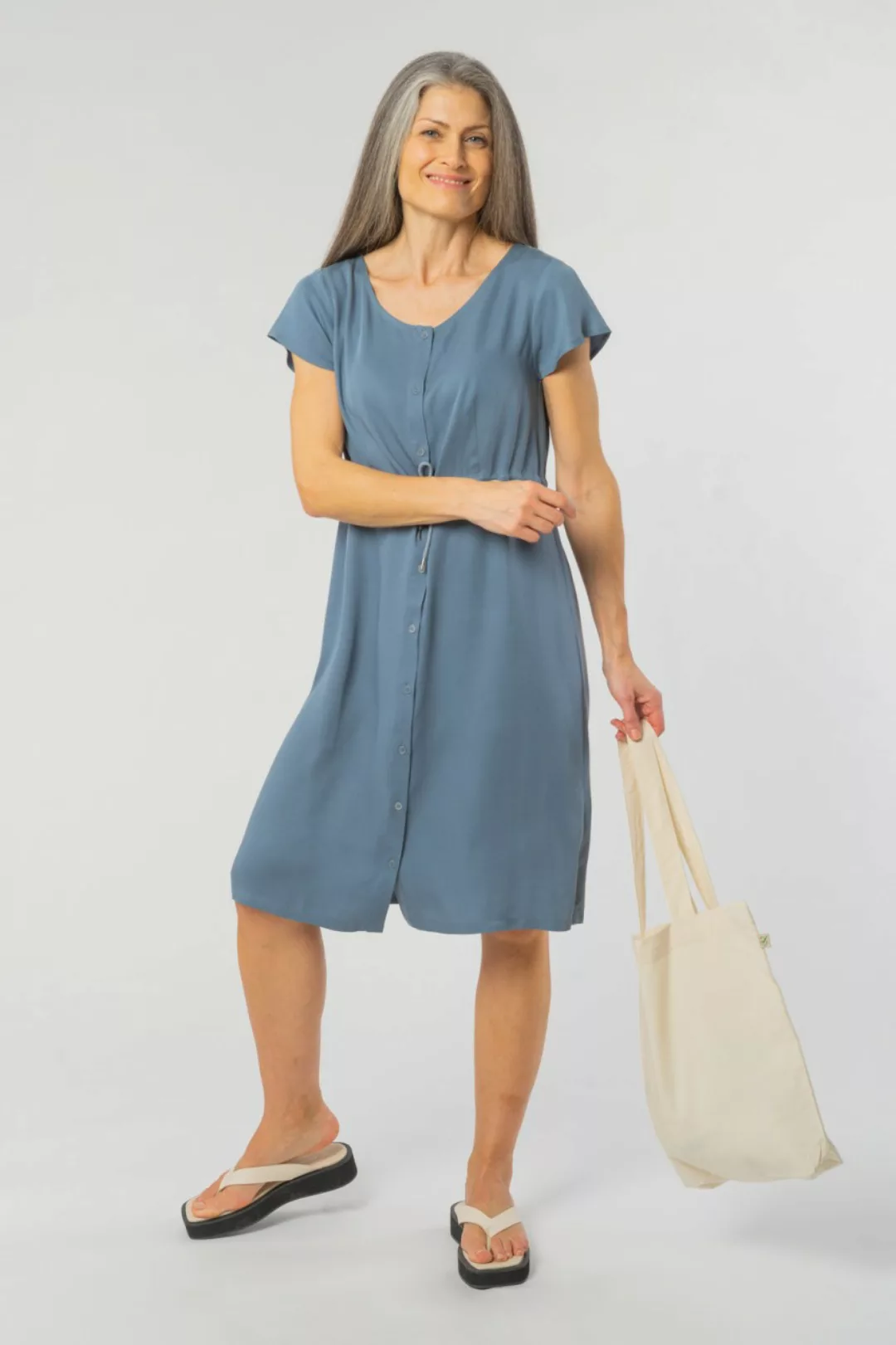 Light-Breeze Buttoned Lyocell Kleid aus TENCEL™ günstig online kaufen