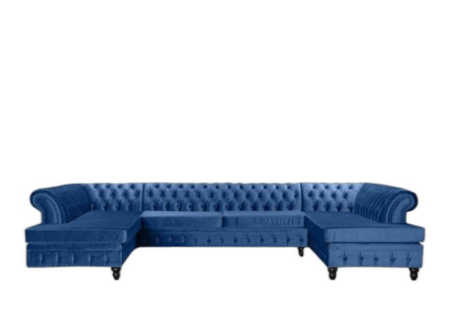 Xlmoebel Ecksofa Grau Chesterfield 3-Sitzer Premium Wohnambiente Neu Stoff, günstig online kaufen