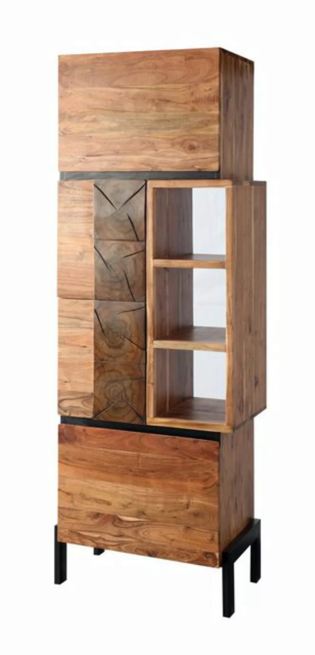 WOLF MÖBEL Küchenbuffet ROOT Schrank mit 4 Türen / 3 Ablagen (67 x 40 x 180 günstig online kaufen