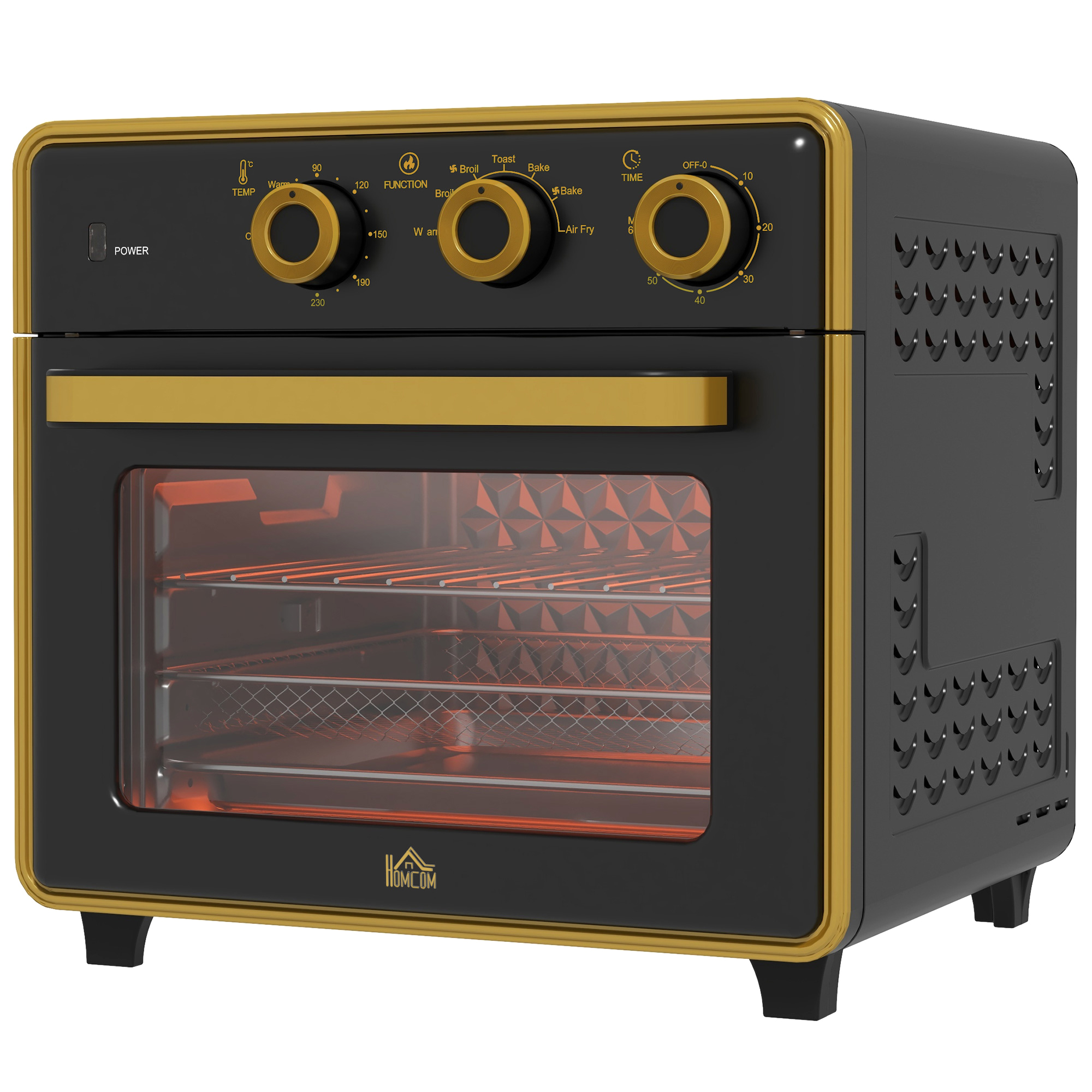 HOMCOM kleiner Backofen 20L 1400W 90-230℃ mit 1 Std Timer 3 Einschubpositio günstig online kaufen