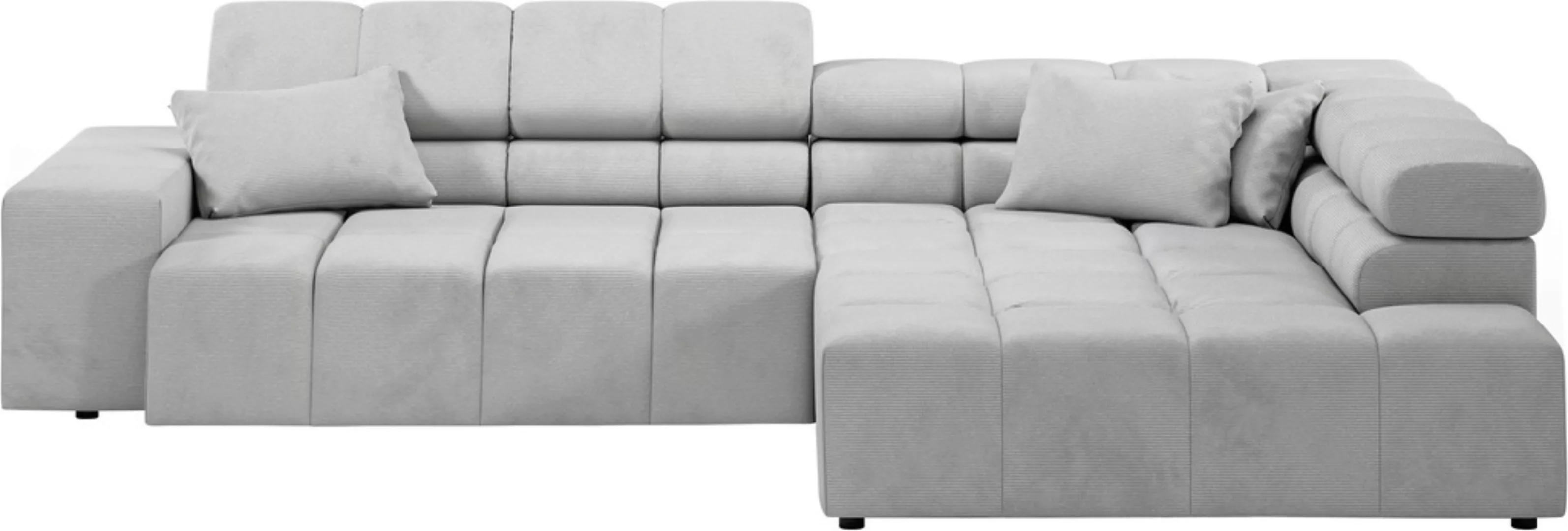 INOSIGN Ecksofa Ancona incl. Kopfteilverstellung, Zierkissen Breite 319cm, günstig online kaufen