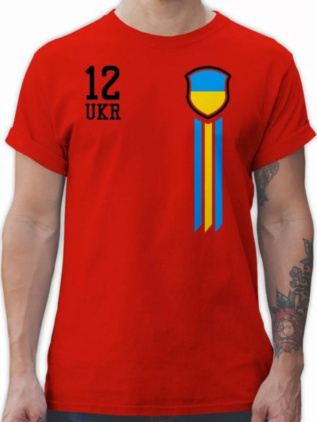 T-Shirt 12. Mann Ukraine - Fussball WM 2022 - Herren Premium T-Shirt Weltme günstig online kaufen