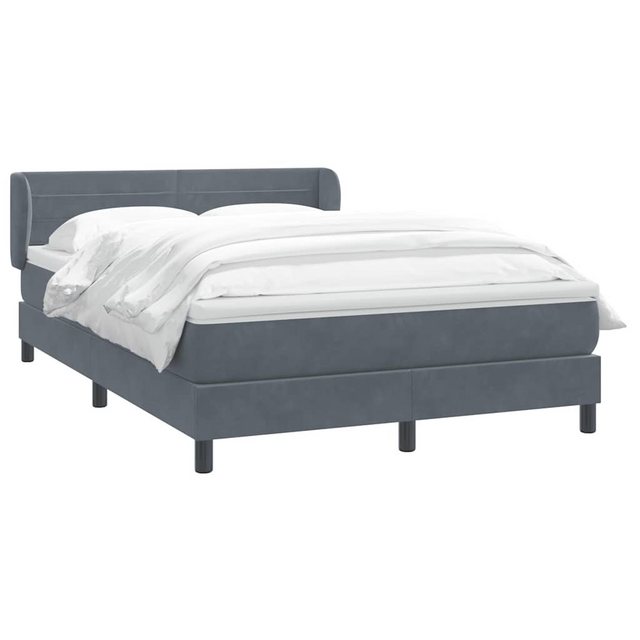 vidaXL Bett Boxspringbett mit Matratze Dunkelgrau 140x210 cm Samt günstig online kaufen