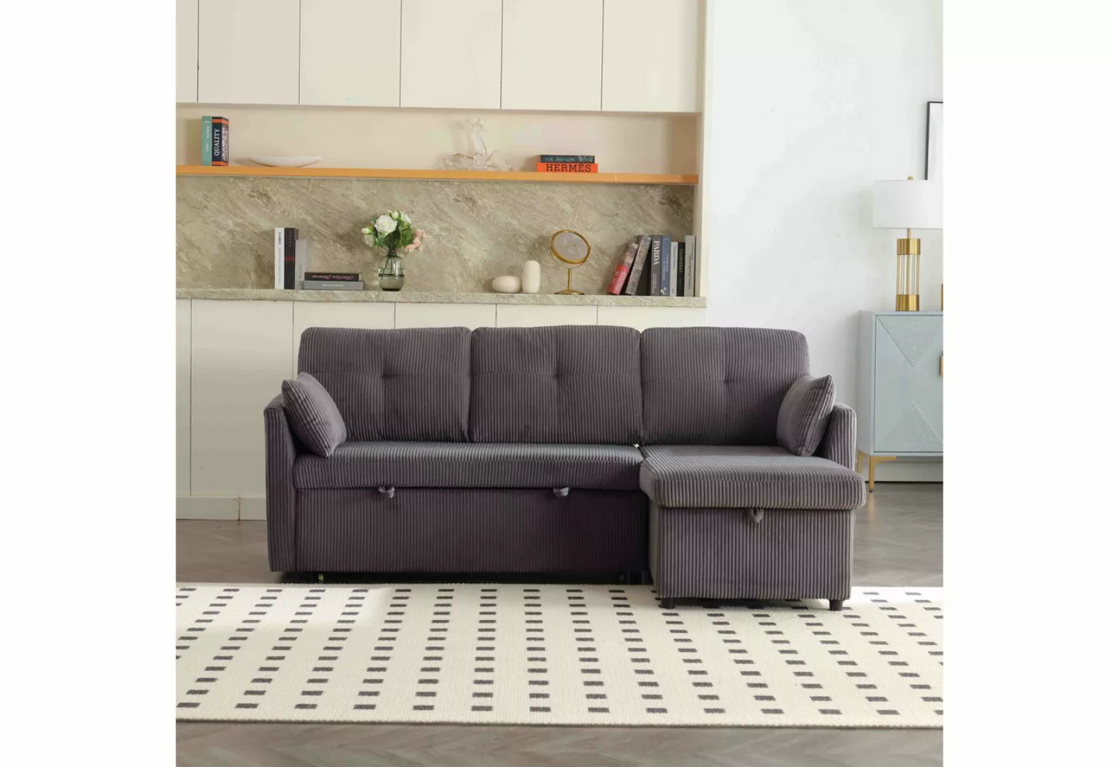 MODFU Sofa Modulares Ecksofa L-förmiges modulares Sofa, mit umkehrbarer Cha günstig online kaufen