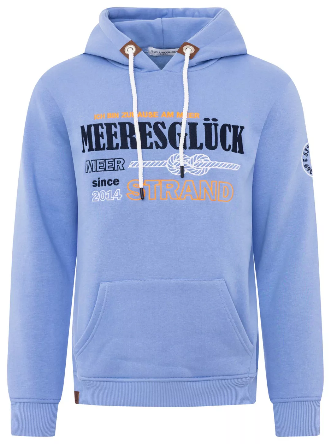 Zwillingsherz Hoodie "Meeresglück" Herren mit gesticktem Detail am Ärmel un günstig online kaufen