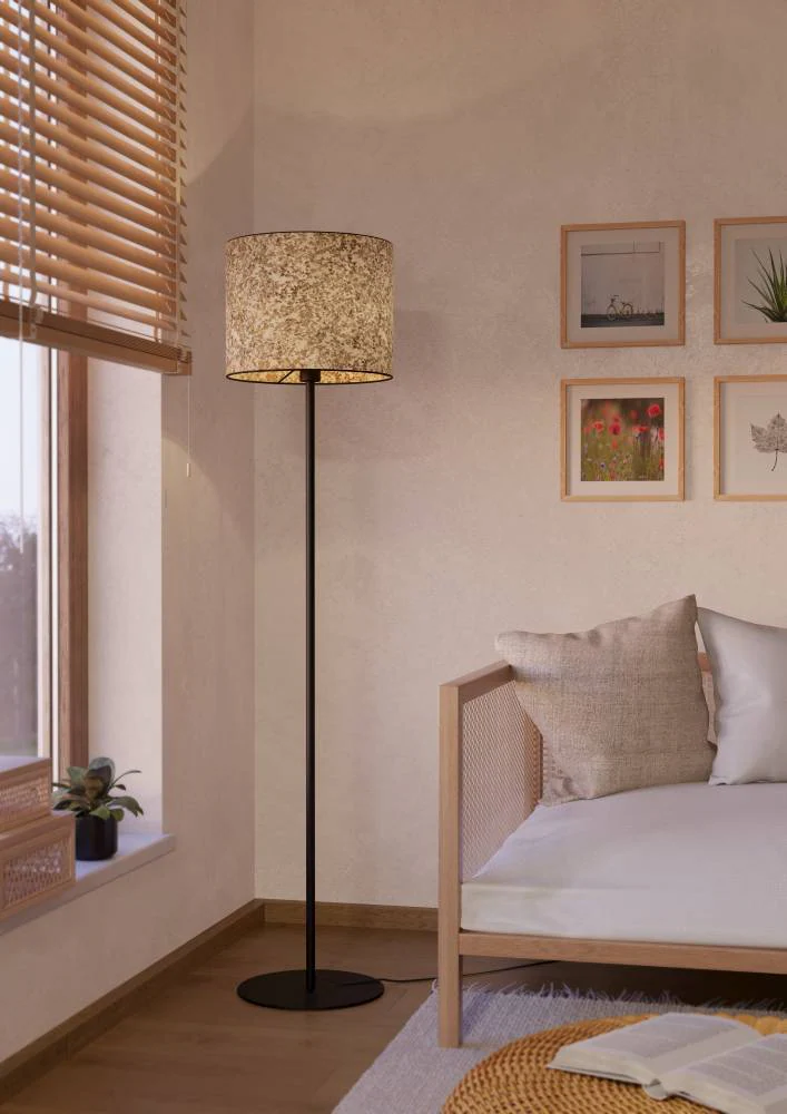 EGLO Stehlampe »BUTTERBURN«, 1 flammig-flammig, Standleuchte mit Birken-Blä günstig online kaufen