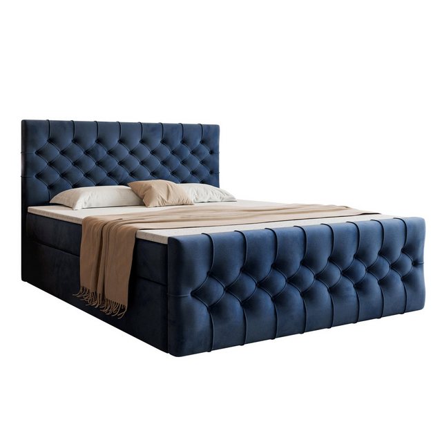 VIVENTE Möbel Boxspringbett OXFORD eleganter Samt Bezugstoff MAGIC VELVET C günstig online kaufen