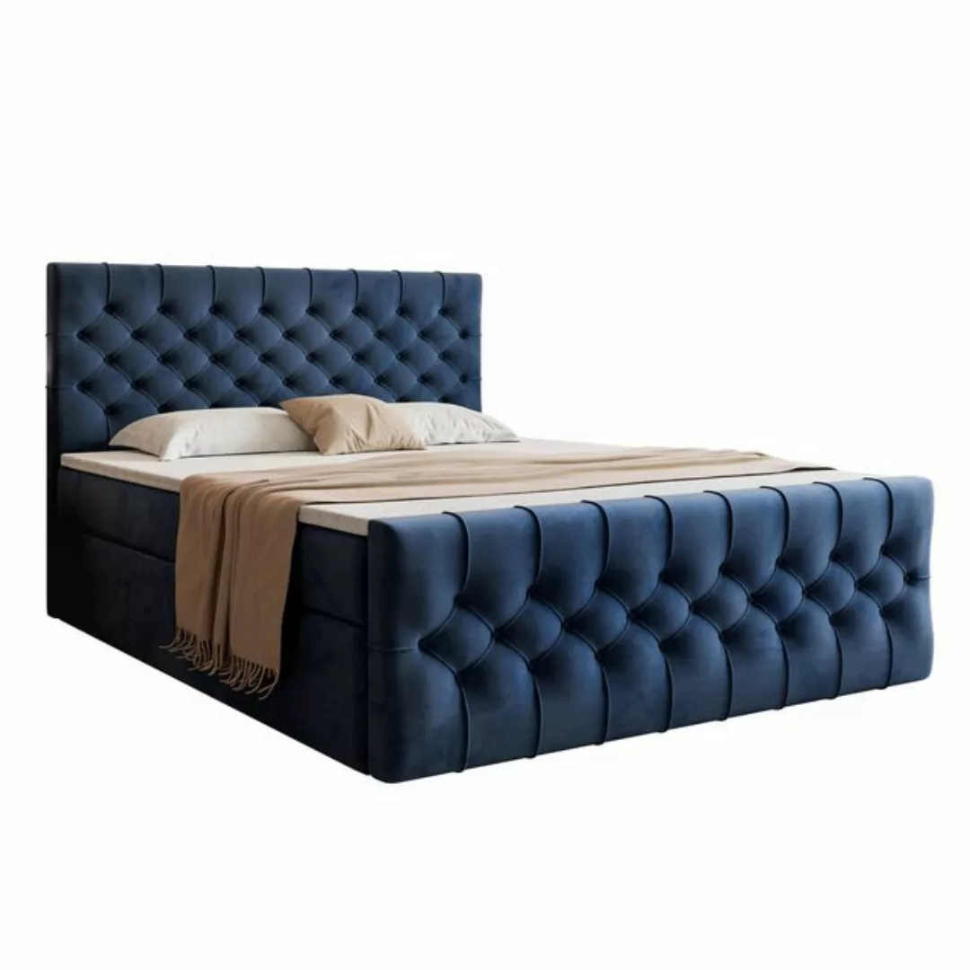 VIVENTE Möbel Boxspringbett OXFORD eleganter Samt Bezugstoff MAGIC VELVET C günstig online kaufen