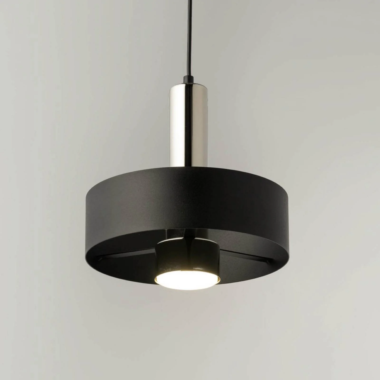 Hängeleuchte Rif Lux, schwarz/silber, Ø 25 cm, Stahl günstig online kaufen