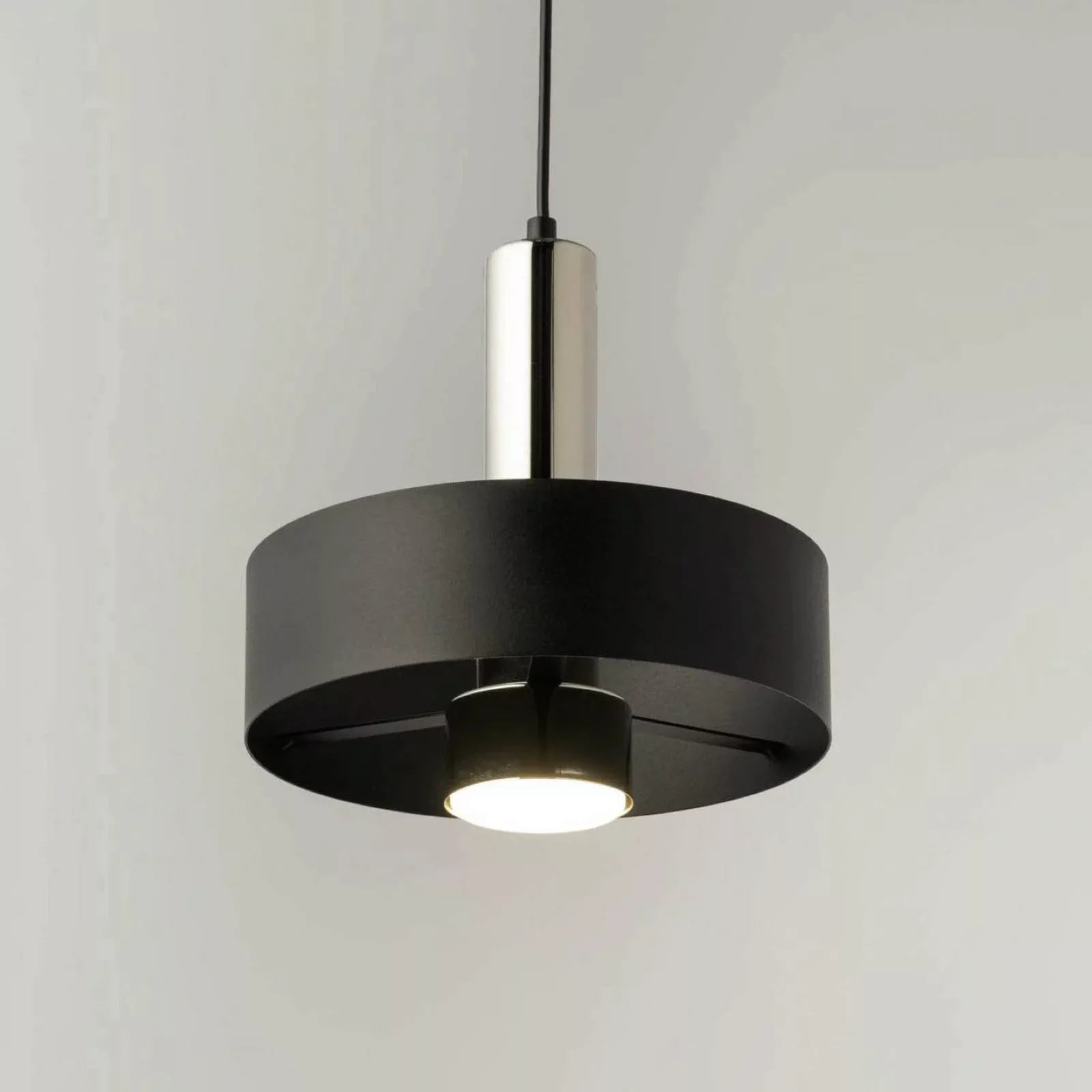 Hängeleuchte Rif Lux, schwarz/silber, Ø 25 cm, Stahl günstig online kaufen