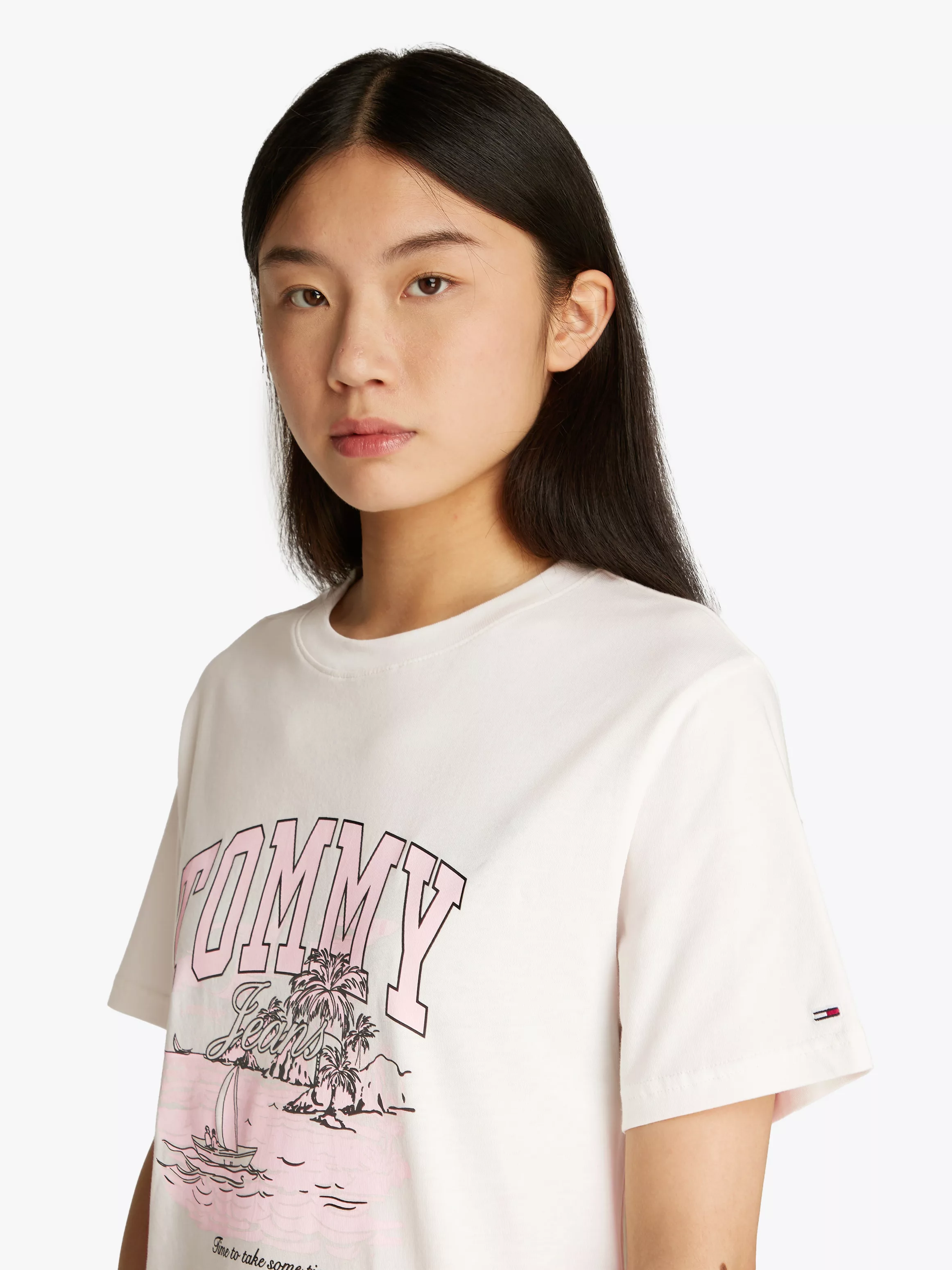 Tommy Jeans T-Shirt "TJW RLX TONAL TROPICS TEE", mit grafischem Muster günstig online kaufen