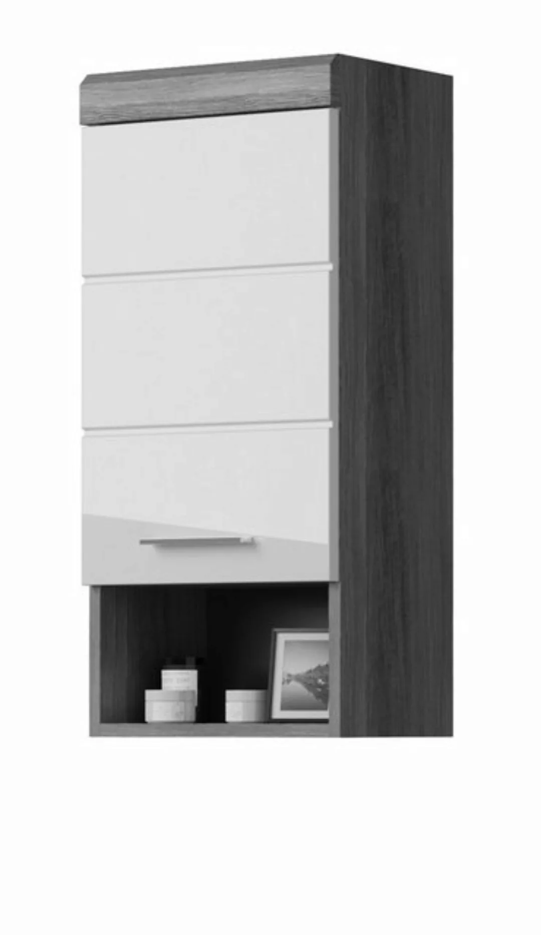 Inn.Furn Hängeschrank Shawn (Badschrank in weiß Hochglanz und grau, 37 x 79 günstig online kaufen