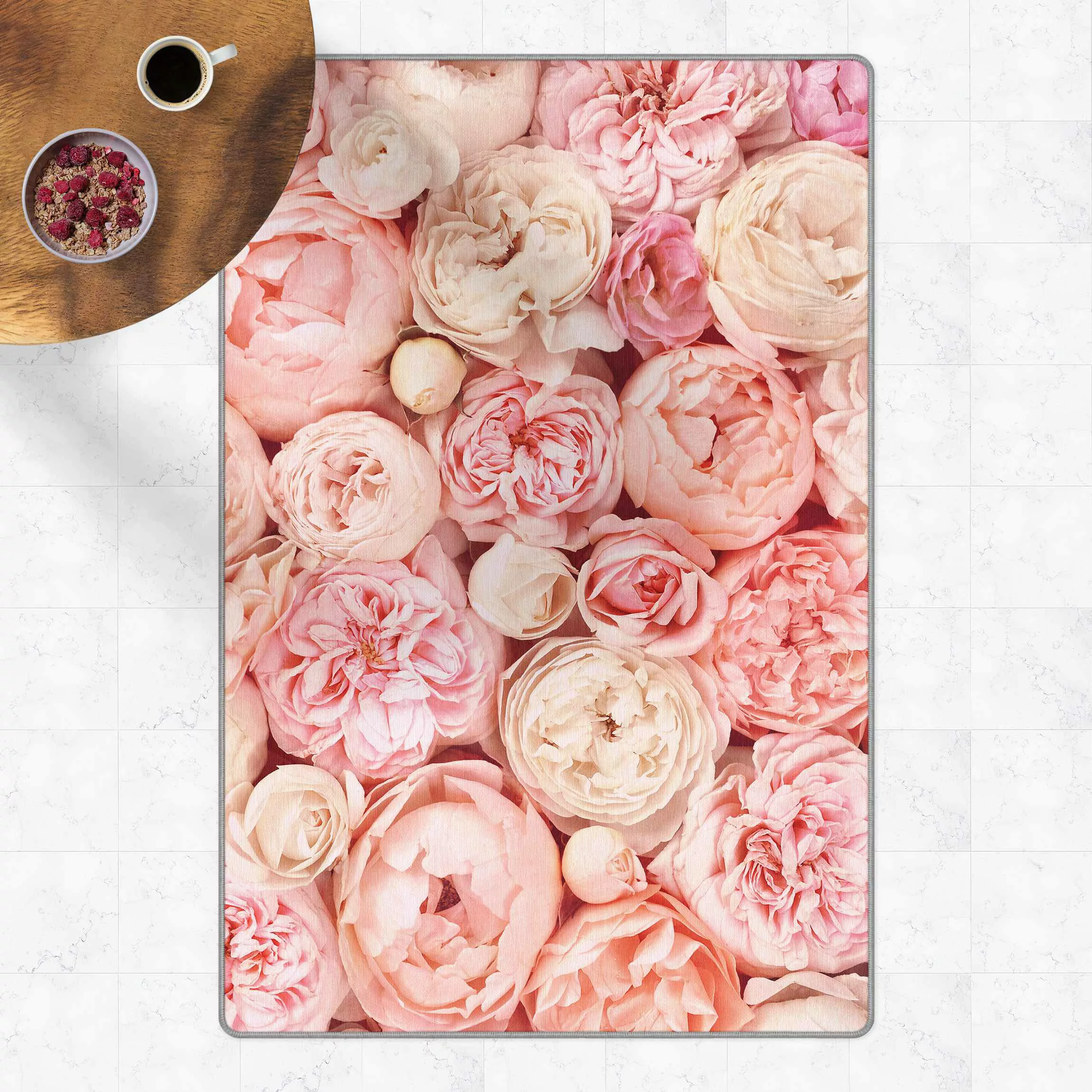 Teppich Rosen Rosé Koralle Shabby günstig online kaufen