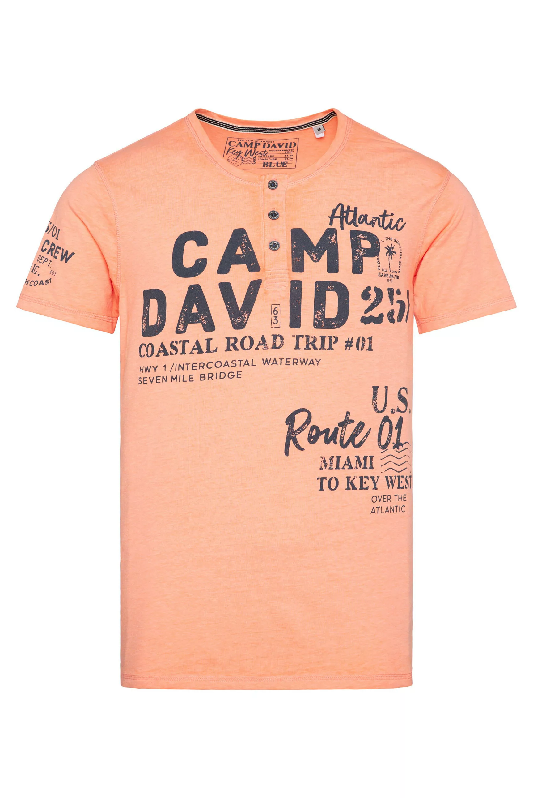 CAMP DAVID Henleyshirt, mit Ausbrenner-Effekten günstig online kaufen