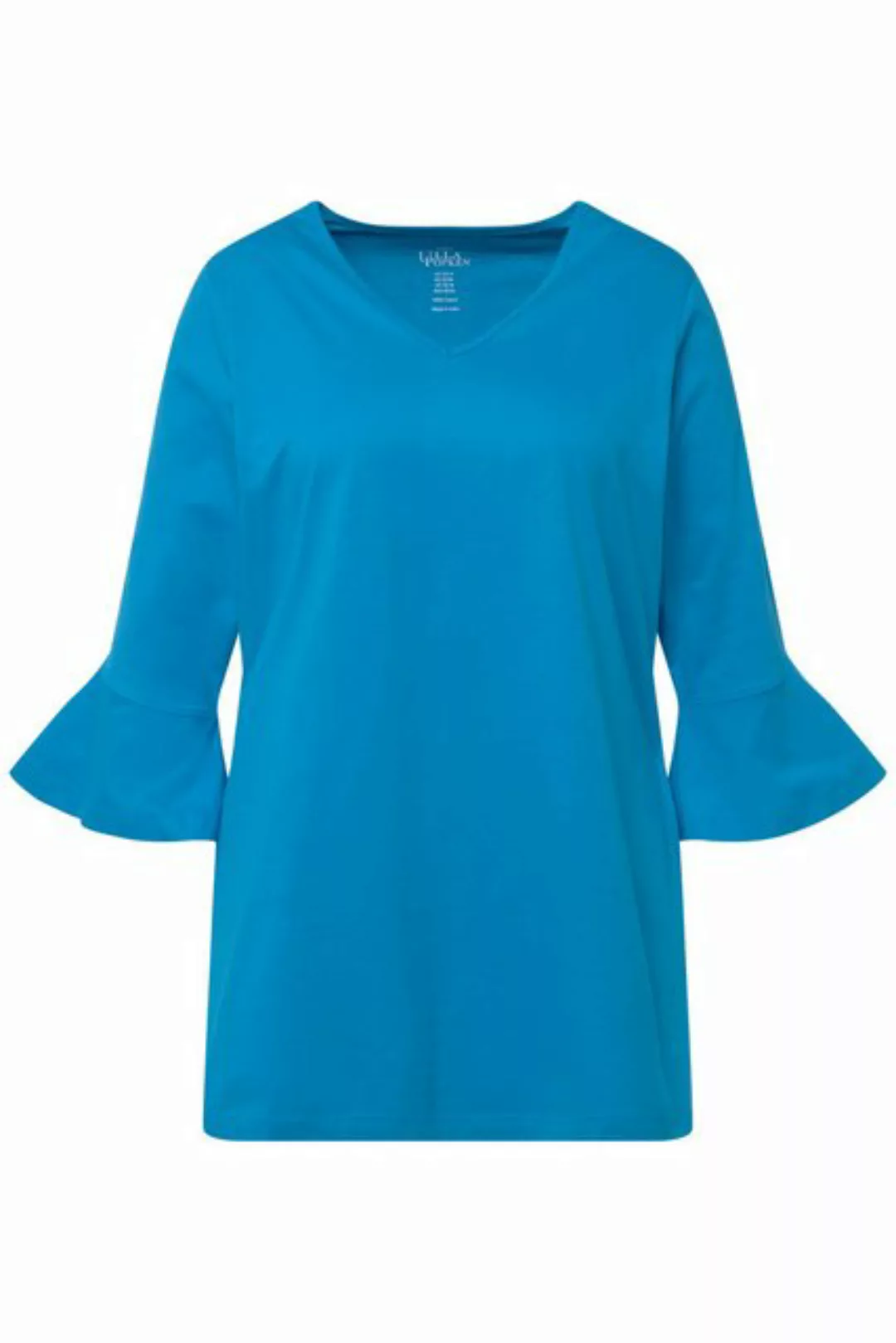 Ulla Popken Longshirt T-Shirt A-Linie Taschen V-Ausschnitt günstig online kaufen