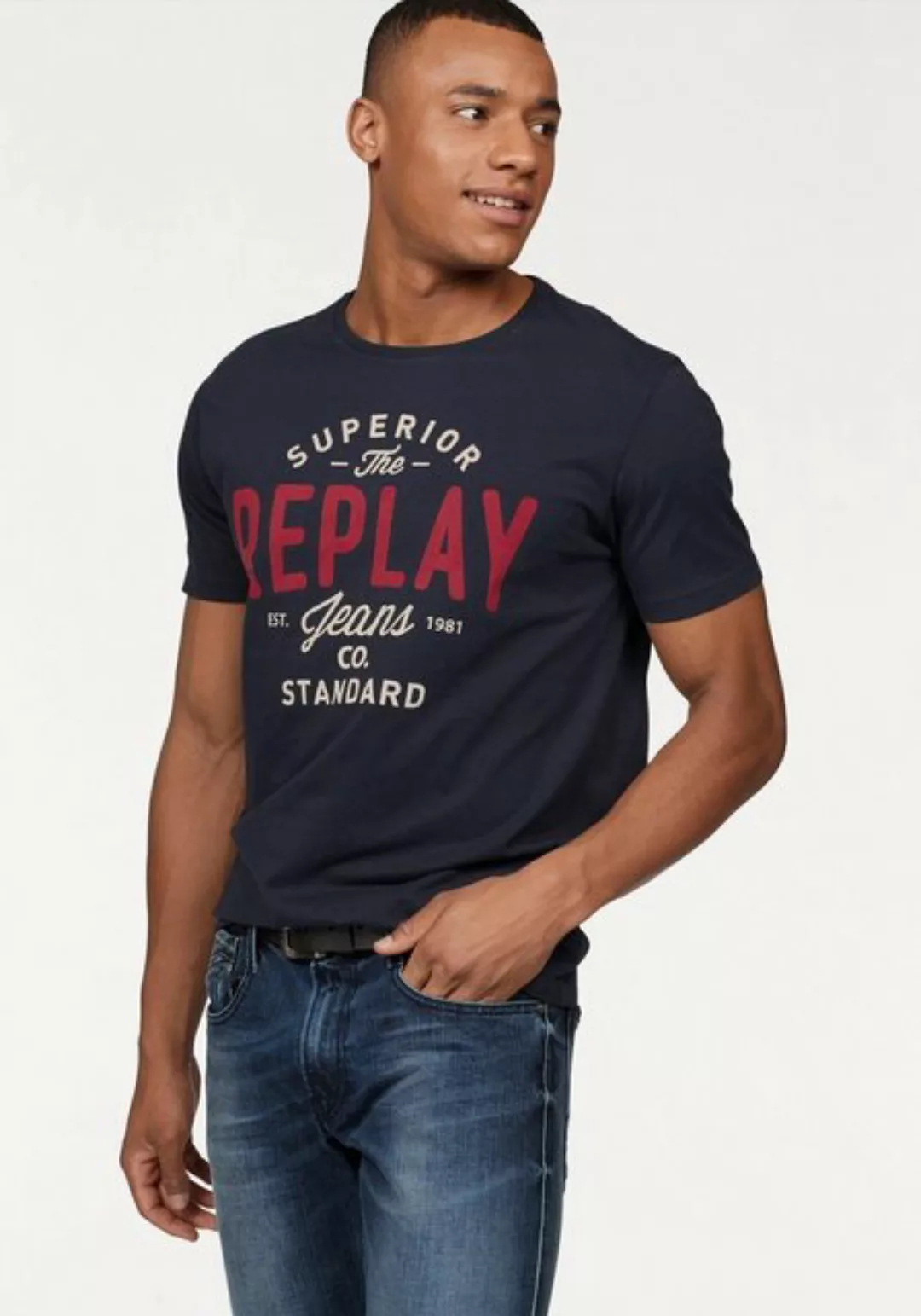 Replay T-Shirt mit Markendruck günstig online kaufen