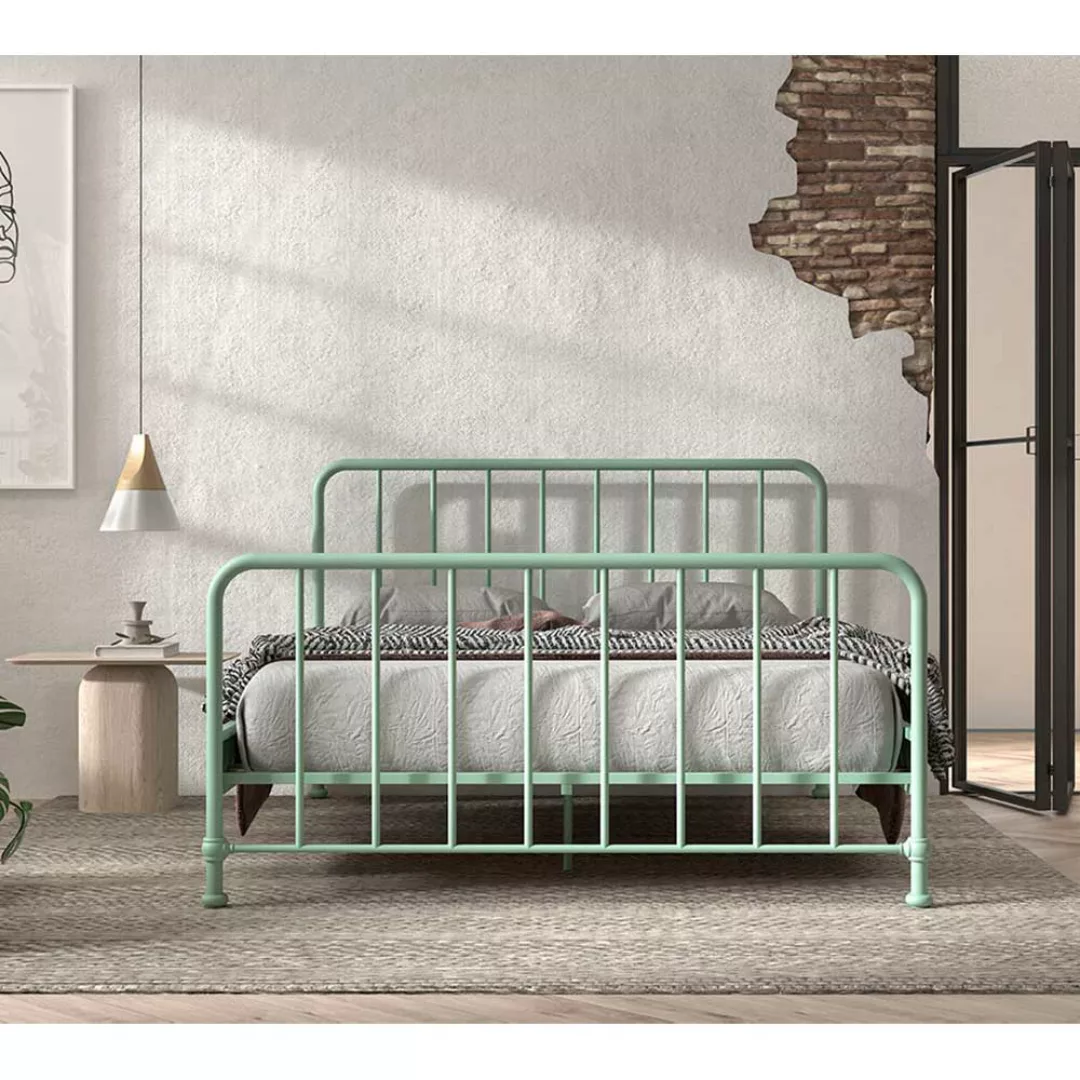 Metallbett modern in Grün matt pulverbeschichtet günstig online kaufen