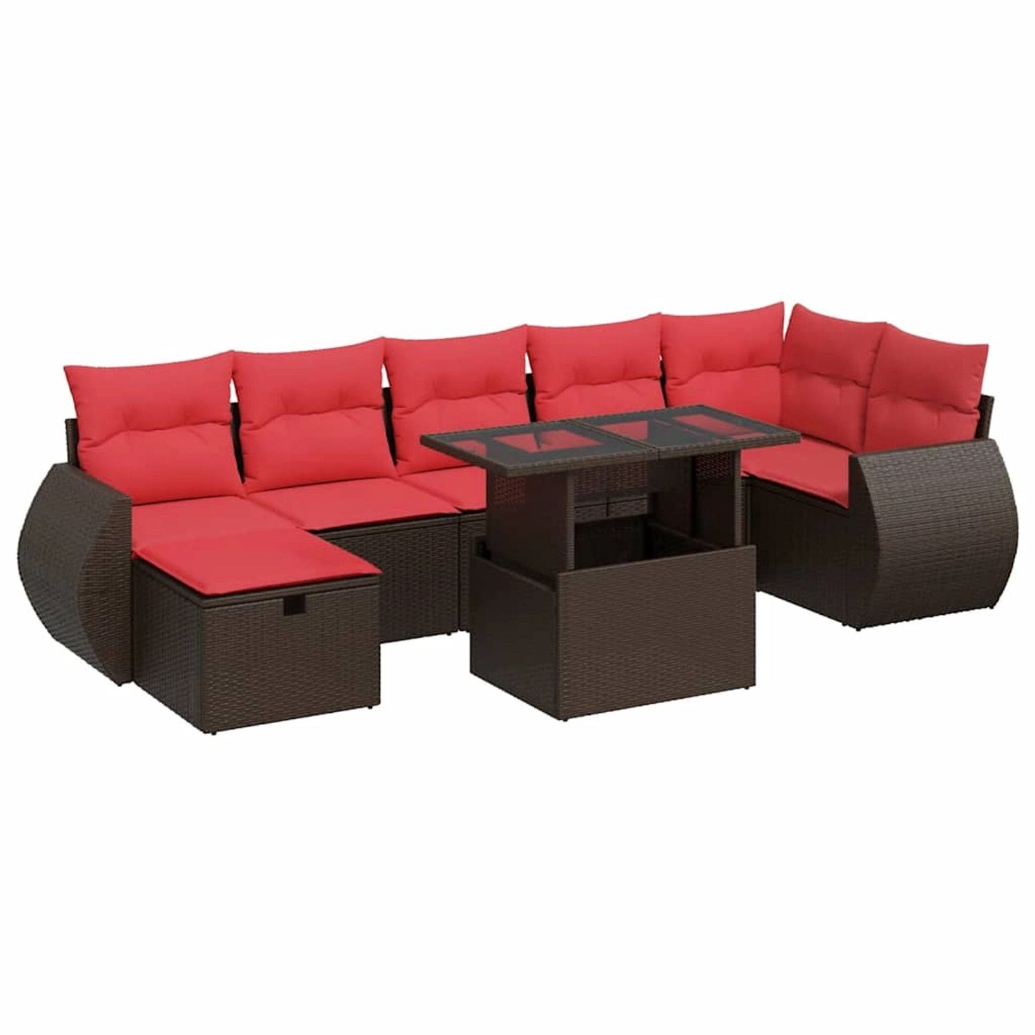 vidaXL 8-Tlg Garten-Sofagarnitur mit Kissen Braun Poly Rattan 3327914 günstig online kaufen