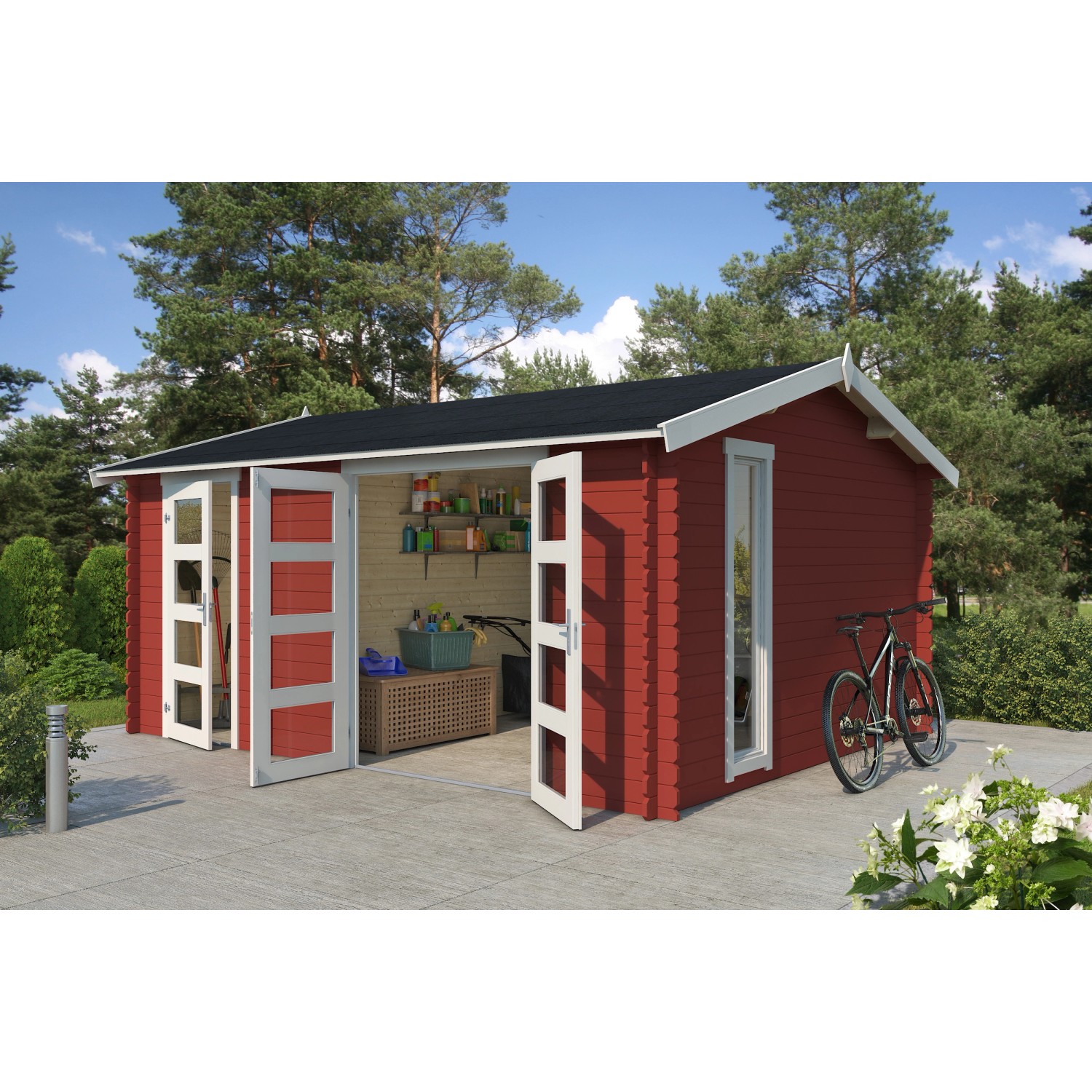 Lasita Holz-Gartenhaus Carroz 2 Schwedenrot 496 cm x 403,4 cm günstig online kaufen