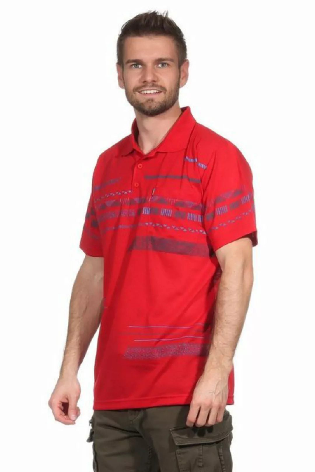 EloModa Poloshirt Herren Poloshirt Sommer Polo-Hemd Kurzarm mit Muster, M L günstig online kaufen