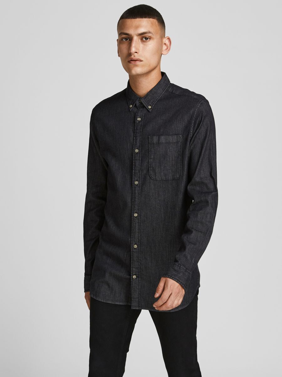 Jack & Jones Blaperfect Denim Langarm Hemd S Medium Blue Denim / Slim Fit günstig online kaufen