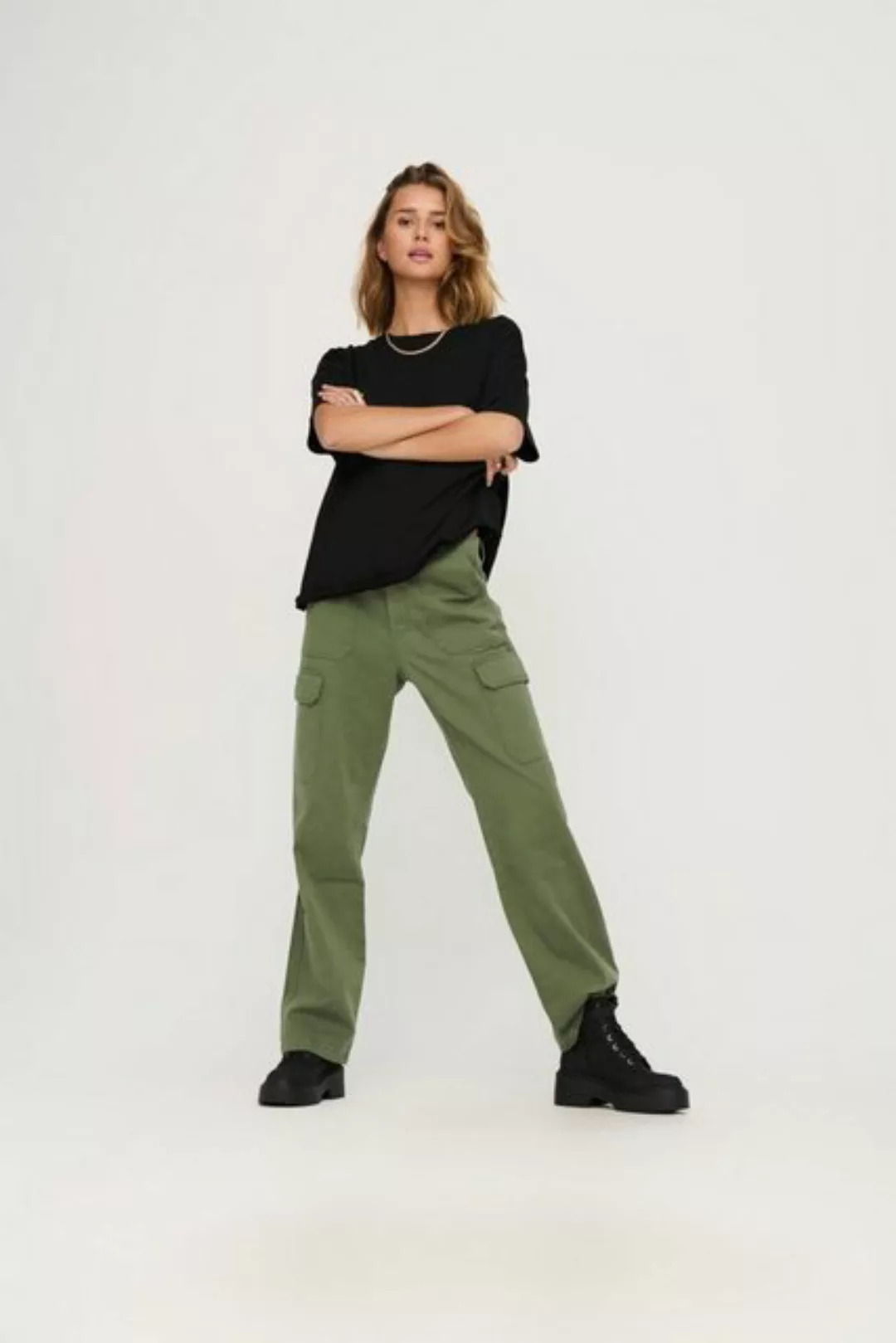 ONLY High-waist-Jeans Cargo Hose Lockere Twill Jeans ONLMALFY ONLMALFY CARG günstig online kaufen