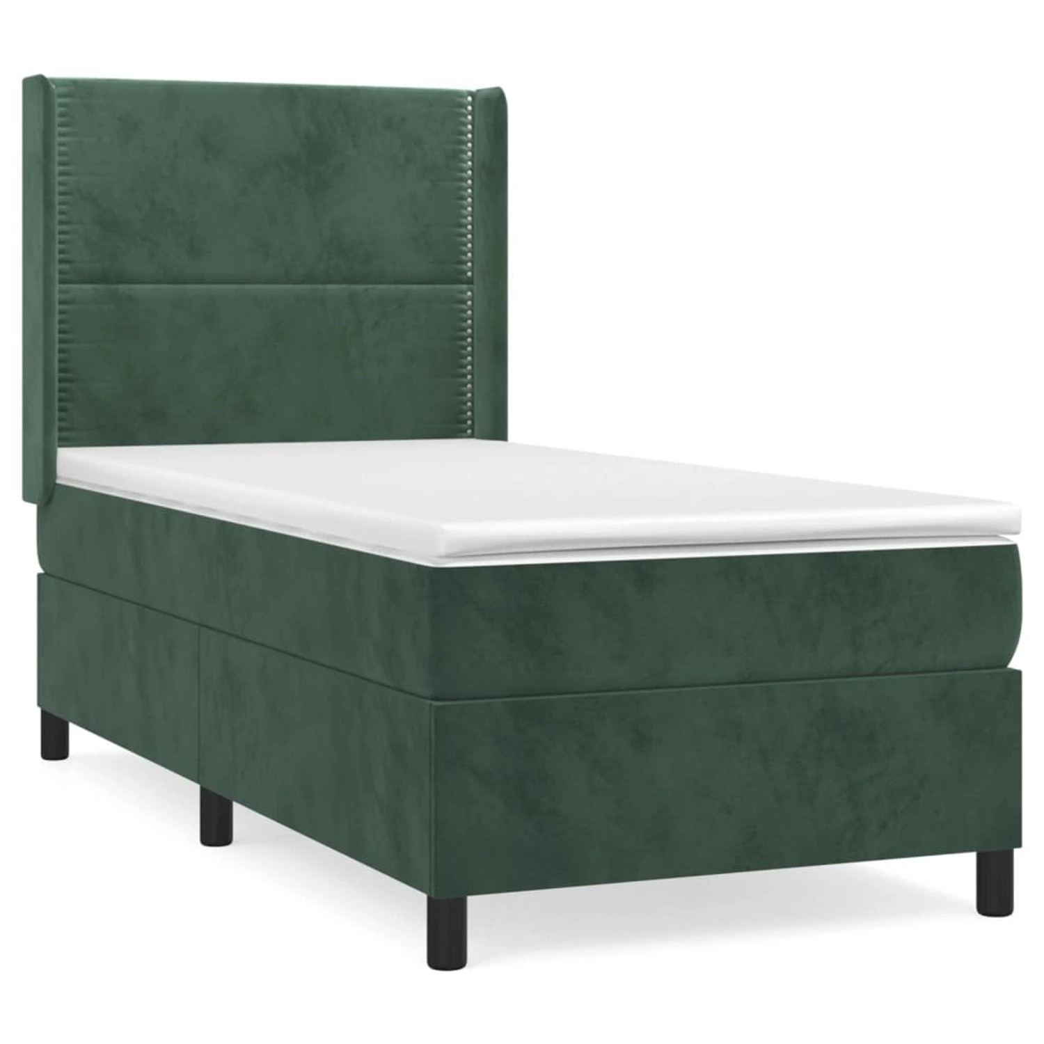 vidaXL Boxspringbett mit Matratze Dunkelgrün 80x200 cm Samt1378554 günstig online kaufen