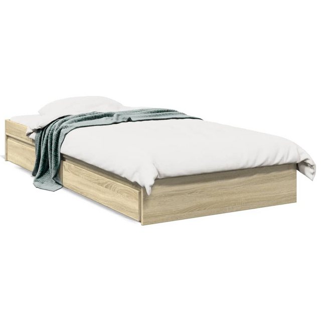 vidaXL Bett Bettgestell mit Schubladen Sonoma-Eiche 75x190 cm Holzwerkstoff günstig online kaufen