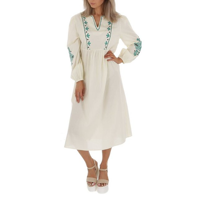 Ital-Design Maxikleid Damen Boho/Hippie Bestickt Ornamente Maxikleid in Hel günstig online kaufen