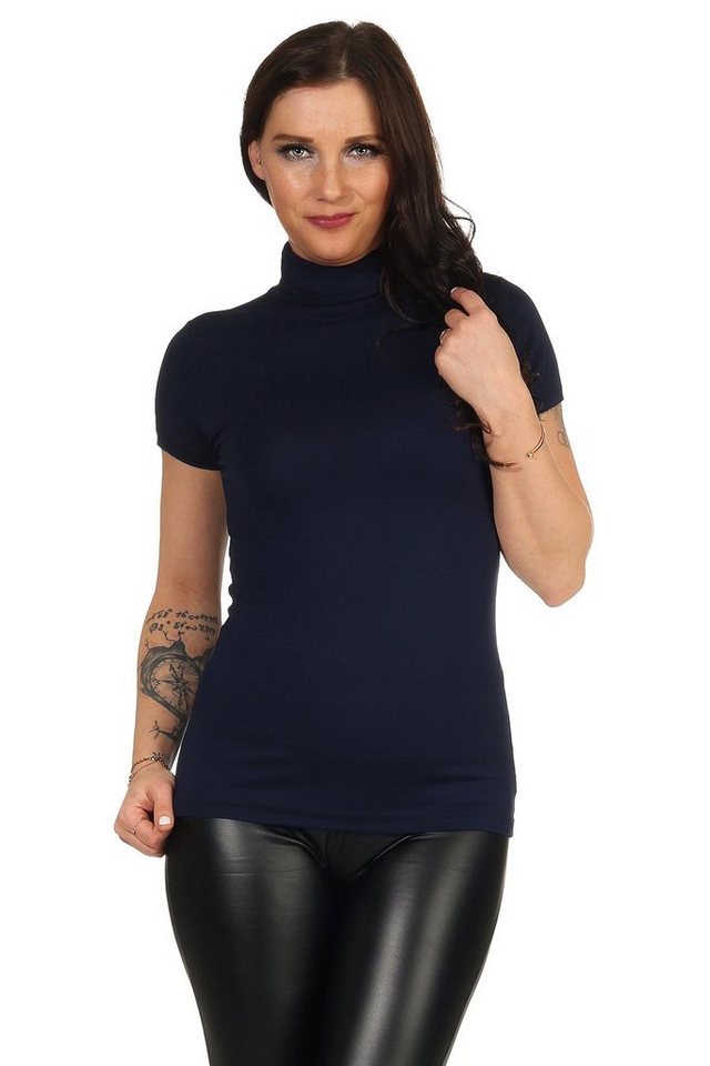 Mellice Rollkragenshirt Damen Kurzarm Rollkragen Shirt günstig online kaufen