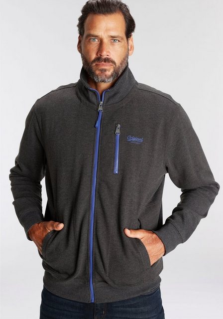 Mans World Sweatjacke, mit kontrastfarbigem Reißverschluss günstig online kaufen