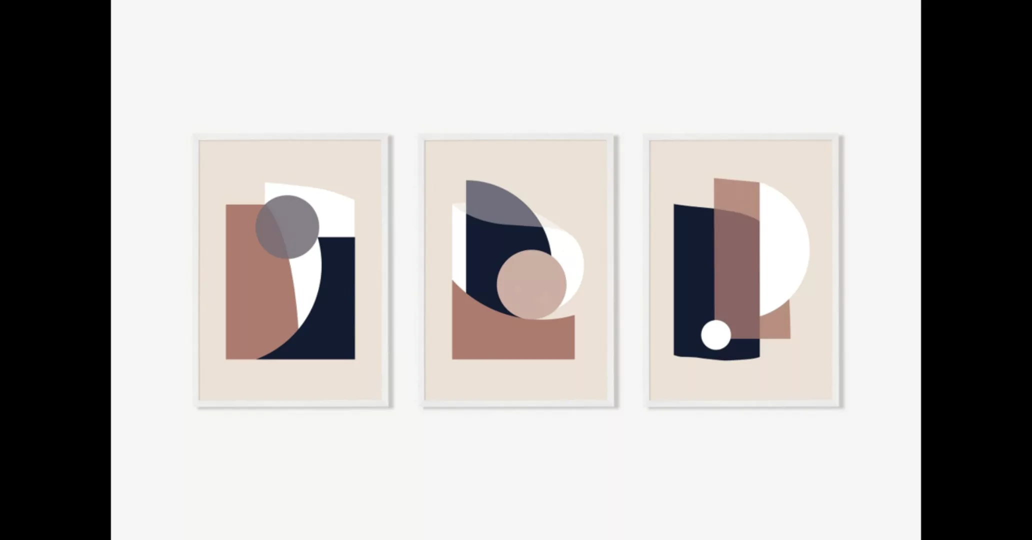 Anna Mainz 'Balanced Shapes' 3 x gerahmte Kunstdrucke (A3) - MADE.com günstig online kaufen
