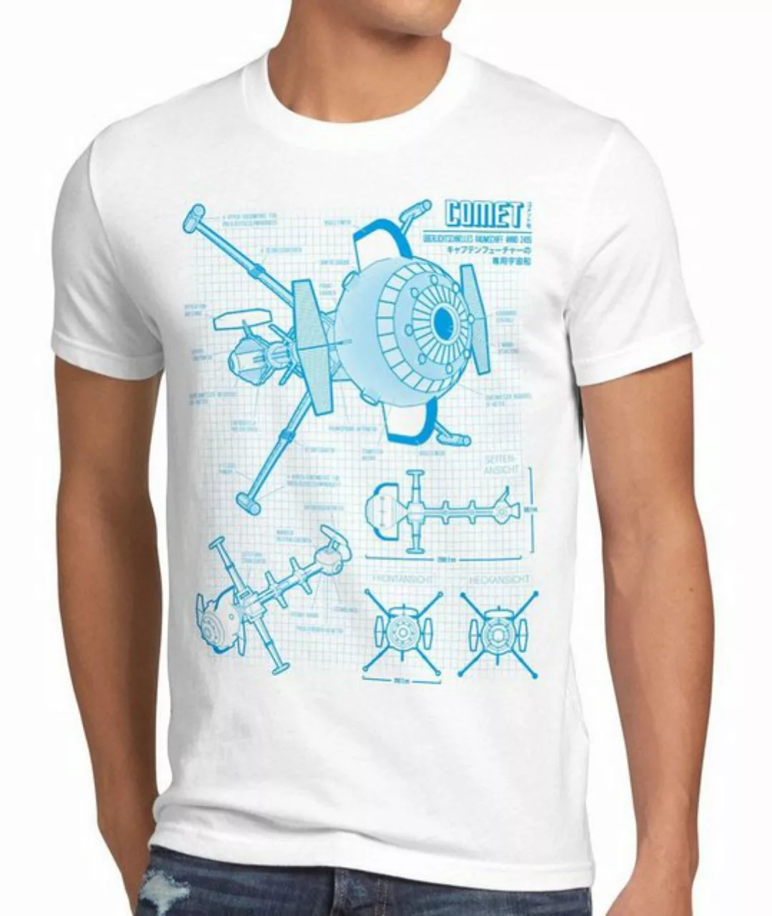 style3 Print-Shirt Herren T-Shirt Future Comet Captain Science Fiction Anim günstig online kaufen