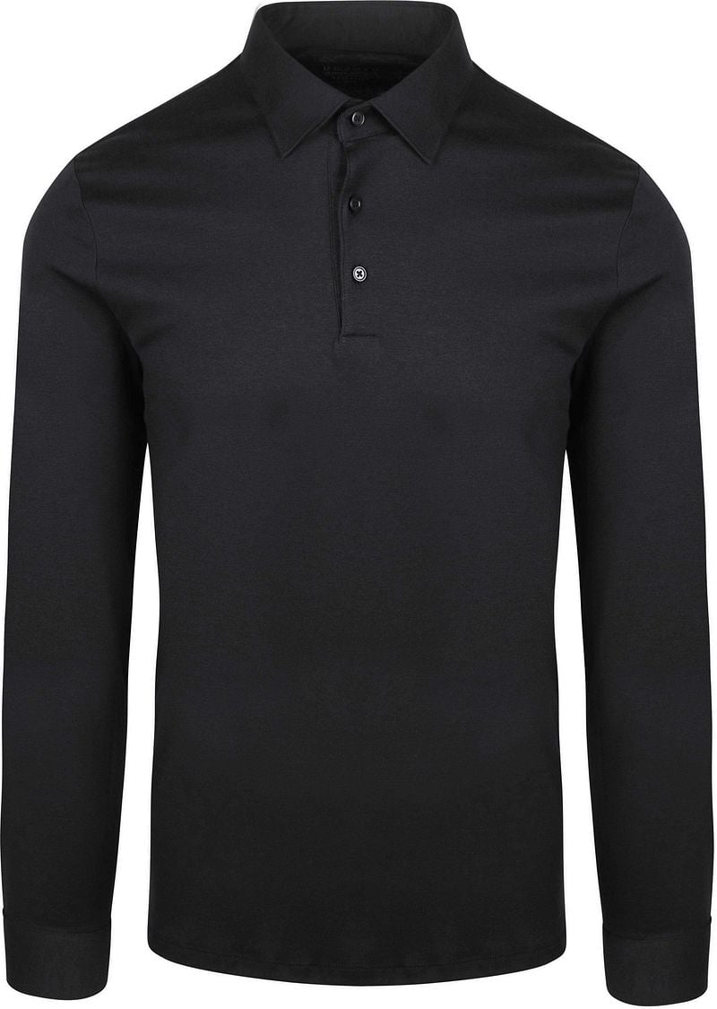 Desoto Longsleeve Poloshirt Essential Black - Größe M günstig online kaufen