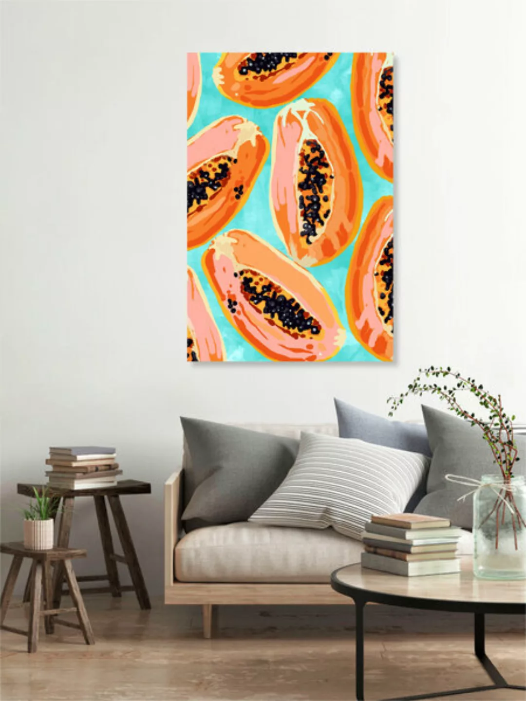 Poster / Leinwandbild - Big Papaya Watercolor Painting günstig online kaufen