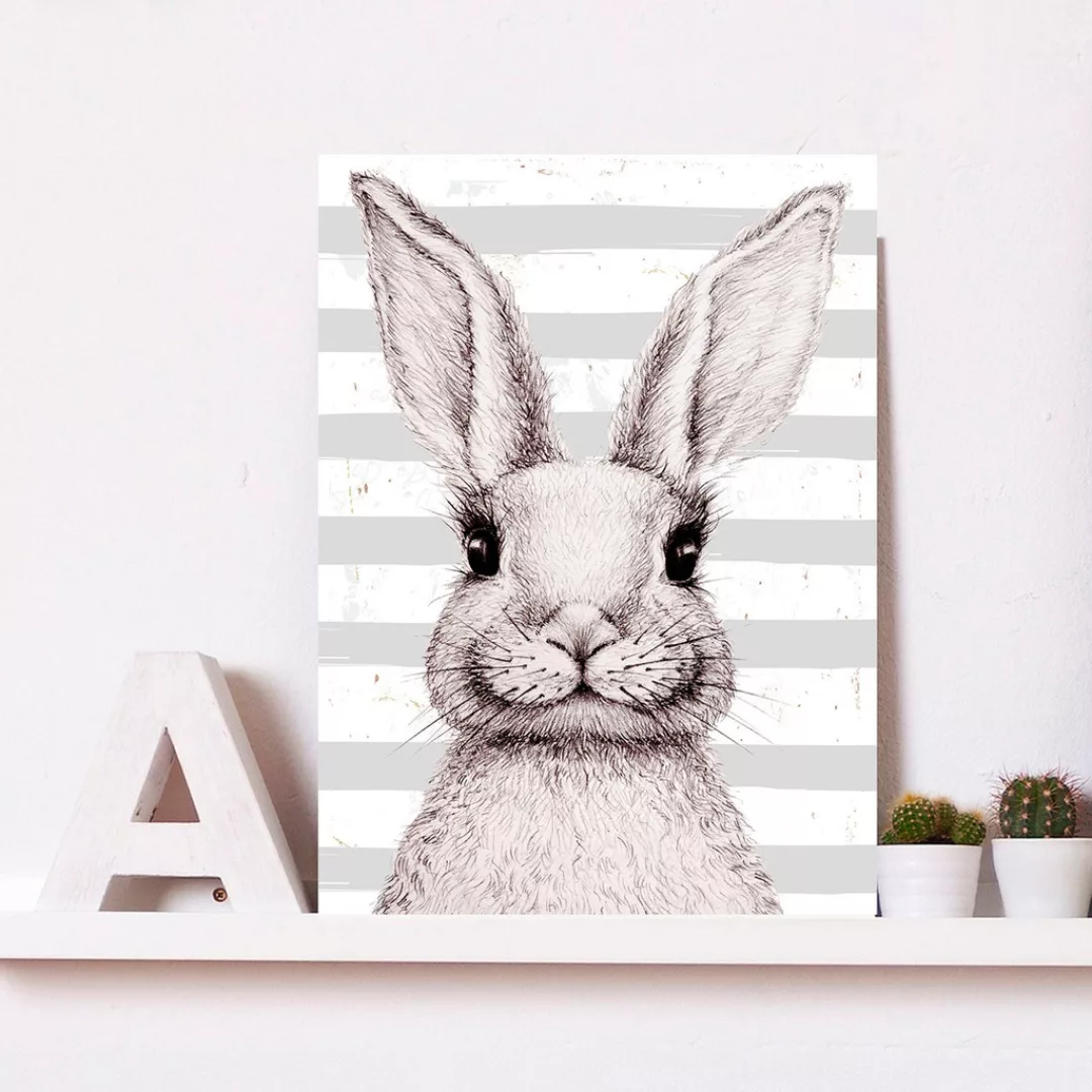 queence Metallbild "Gala", Hase, (1 St.), Niedlich, Geschenk, Blechschild günstig online kaufen