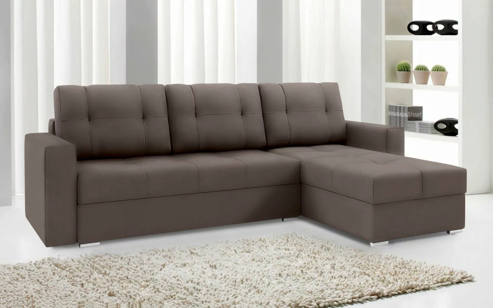 Stylefy Ecksofa Adelina, L-Form, Eckcouch, Sofa, Sitzkomfort, mit Bettfunkt günstig online kaufen
