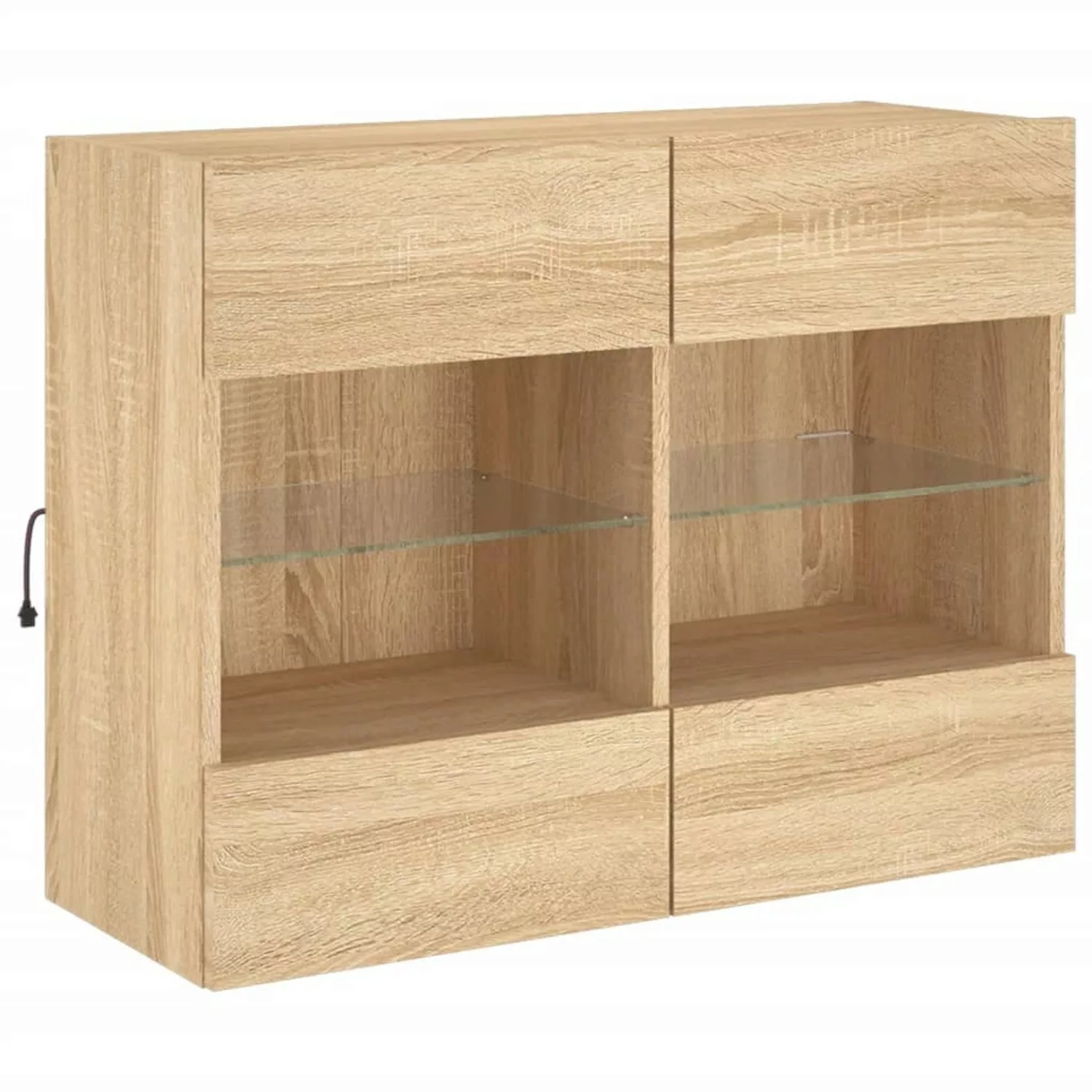 vidaXL TV-Schrank TV-Wandschrank mit LED-Leuchten Sonoma-Eiche 78,5x30x60,5 günstig online kaufen