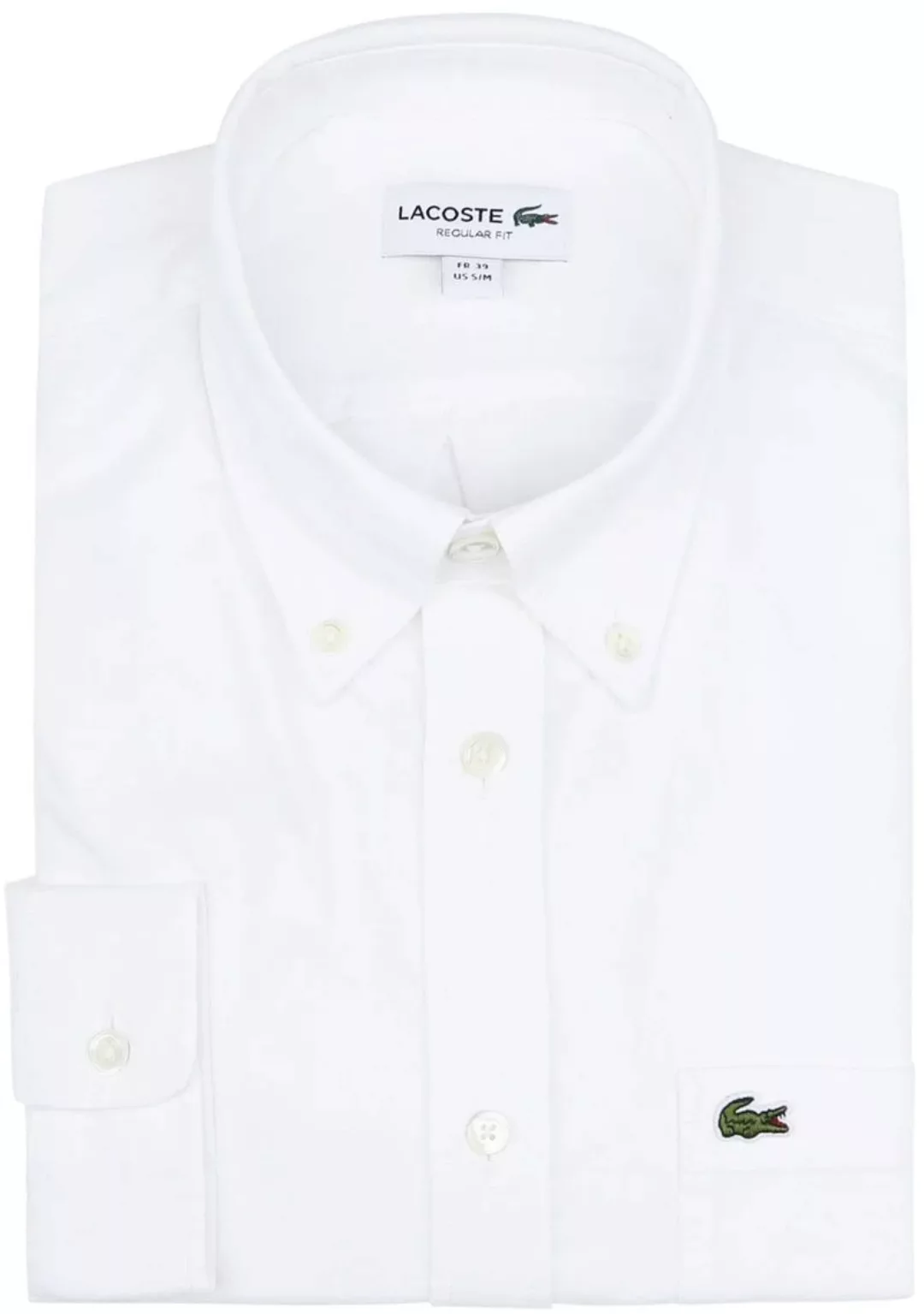 Lacoste Oxford Hemd Weiß - Größe 39 günstig online kaufen