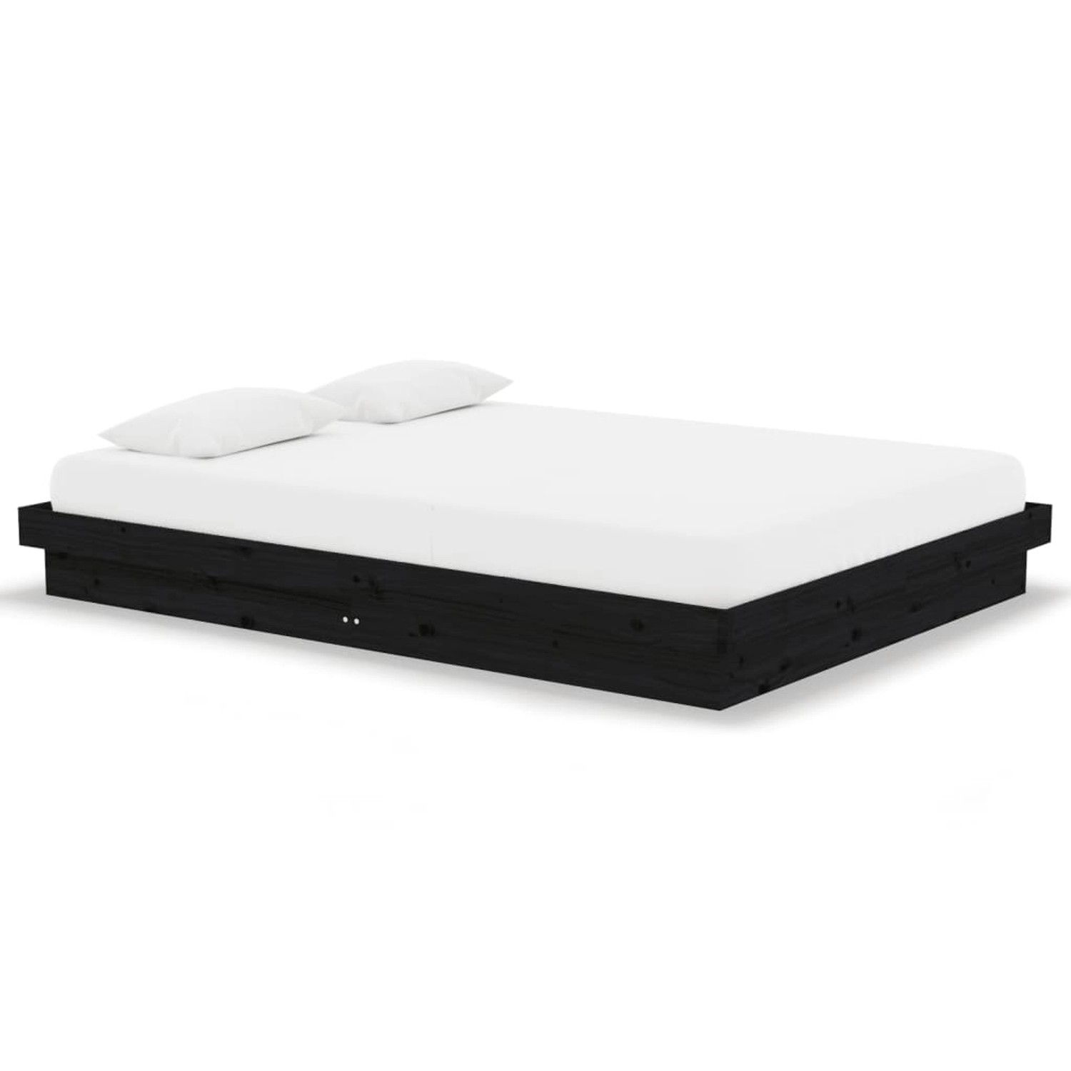 vidaXL Bettgestell Massivholzbett Schwarz 135x190 cm 4FT6 Double Bett Bettg günstig online kaufen