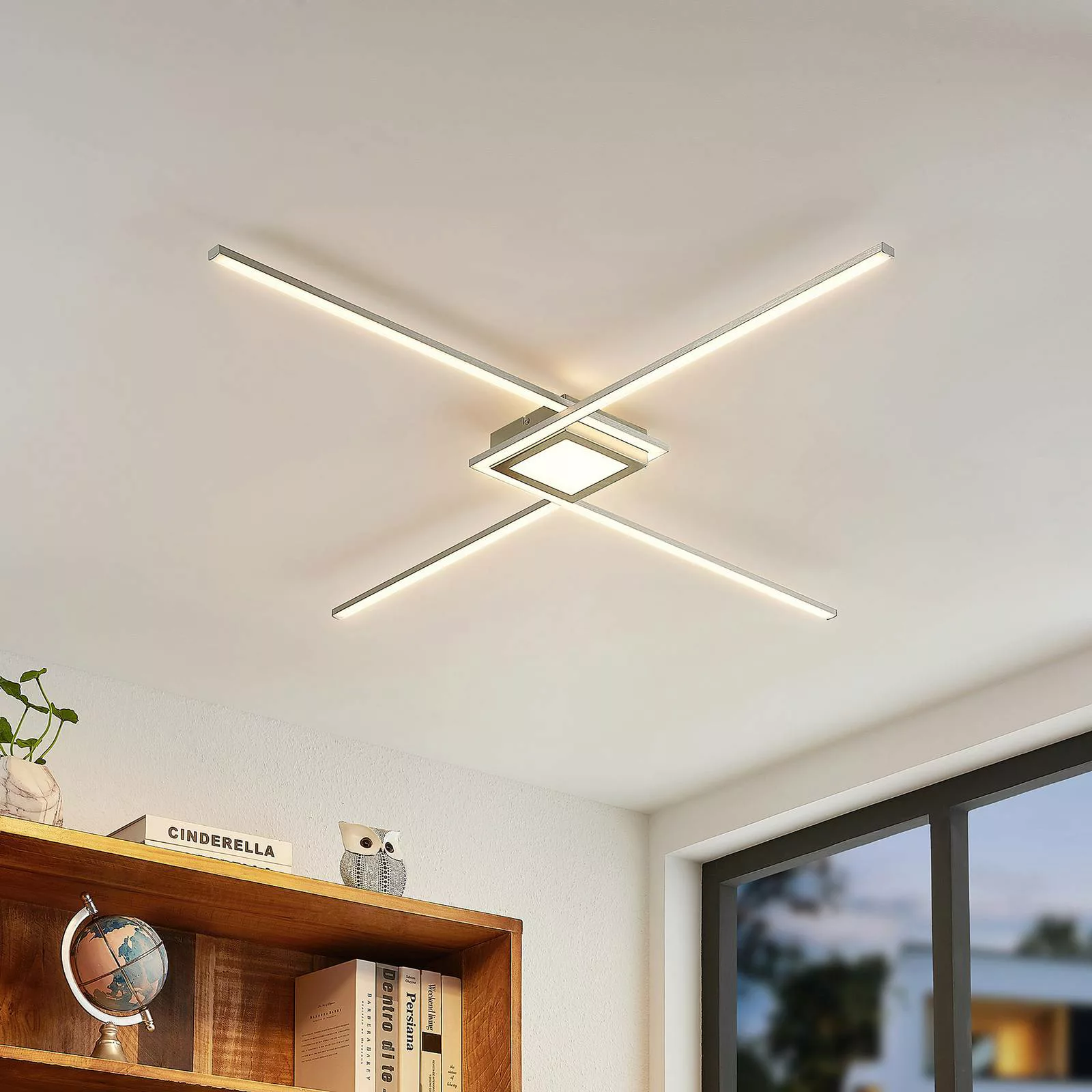 Lindby Ridia LED-Deckenleuchte, nickel günstig online kaufen